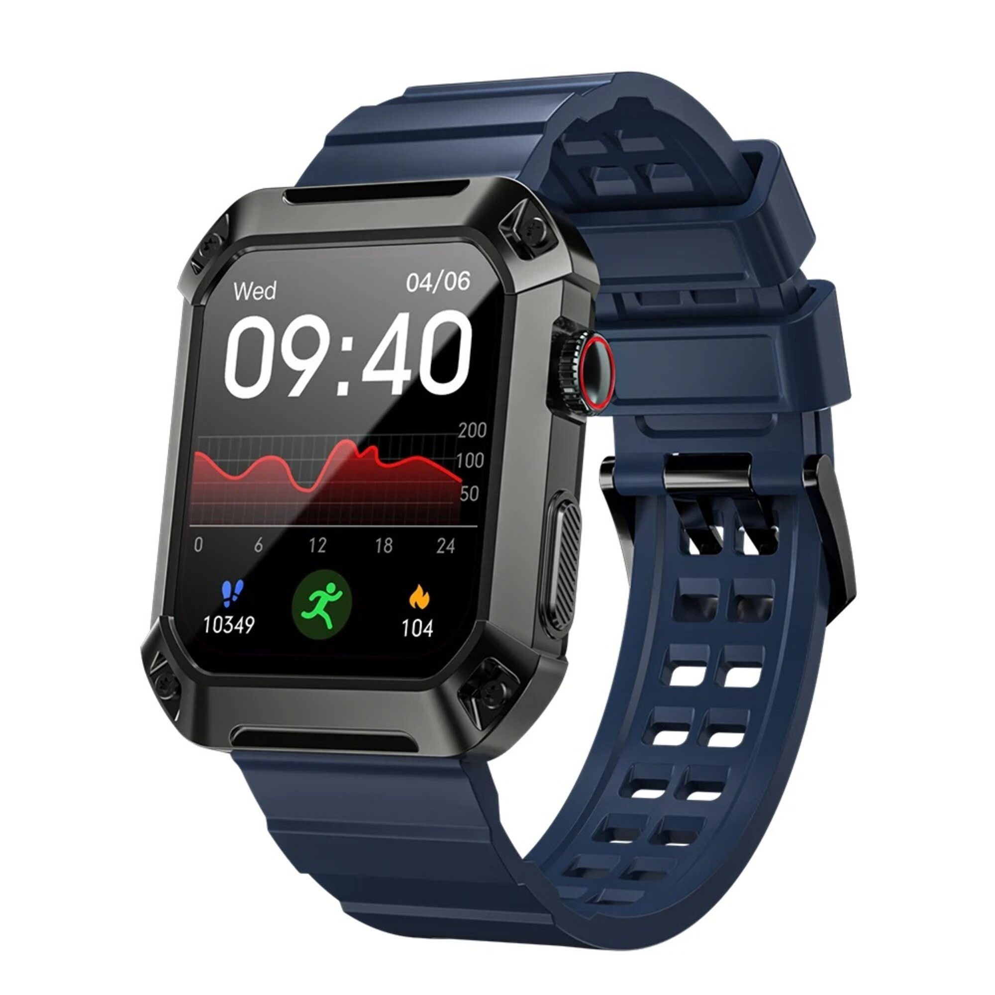 Nagham Ghazal Aswad Smartwatch Bluetooth Anruf 1,85 zoll Touch Fitness Tracker 2025 Smartwatch (1.85 Zoll)