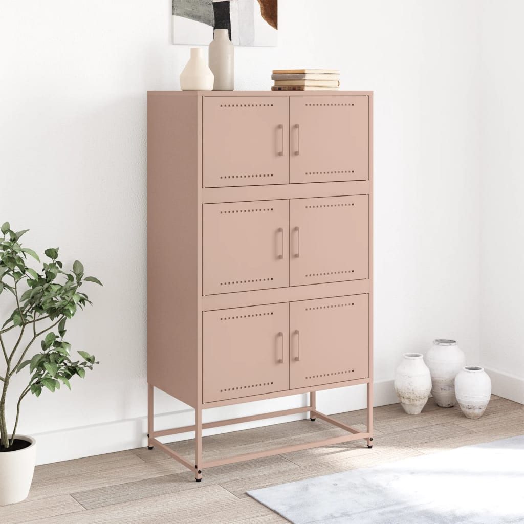 vidaXL Sideboard Sideboard Rosa 68,5x38,5x123,5 cm Stahl (1 St)
