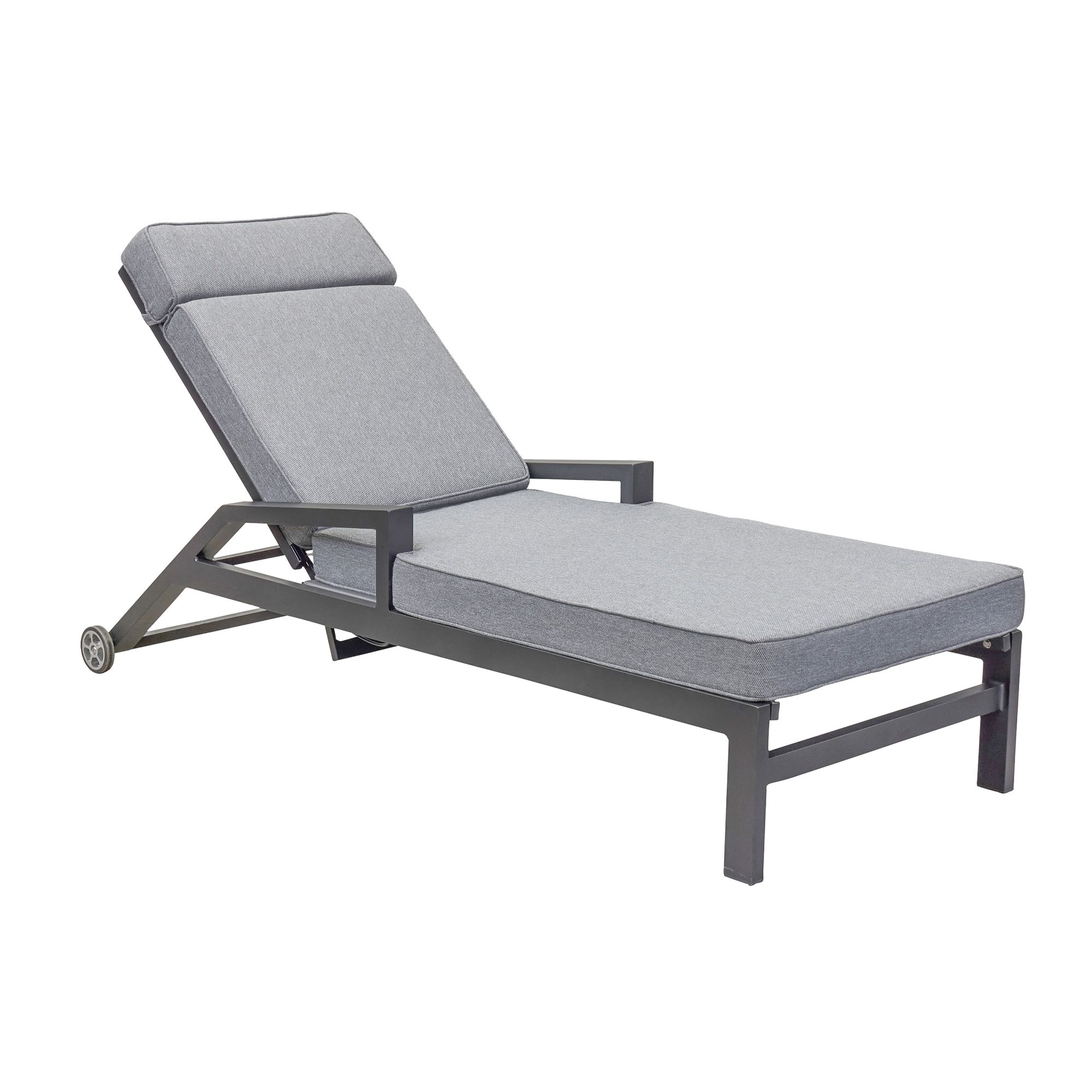 L.C. Wholesaler GmbH Gartenliege SONDRINO, Aluminiumgestell, mit Rollen, verstellbar