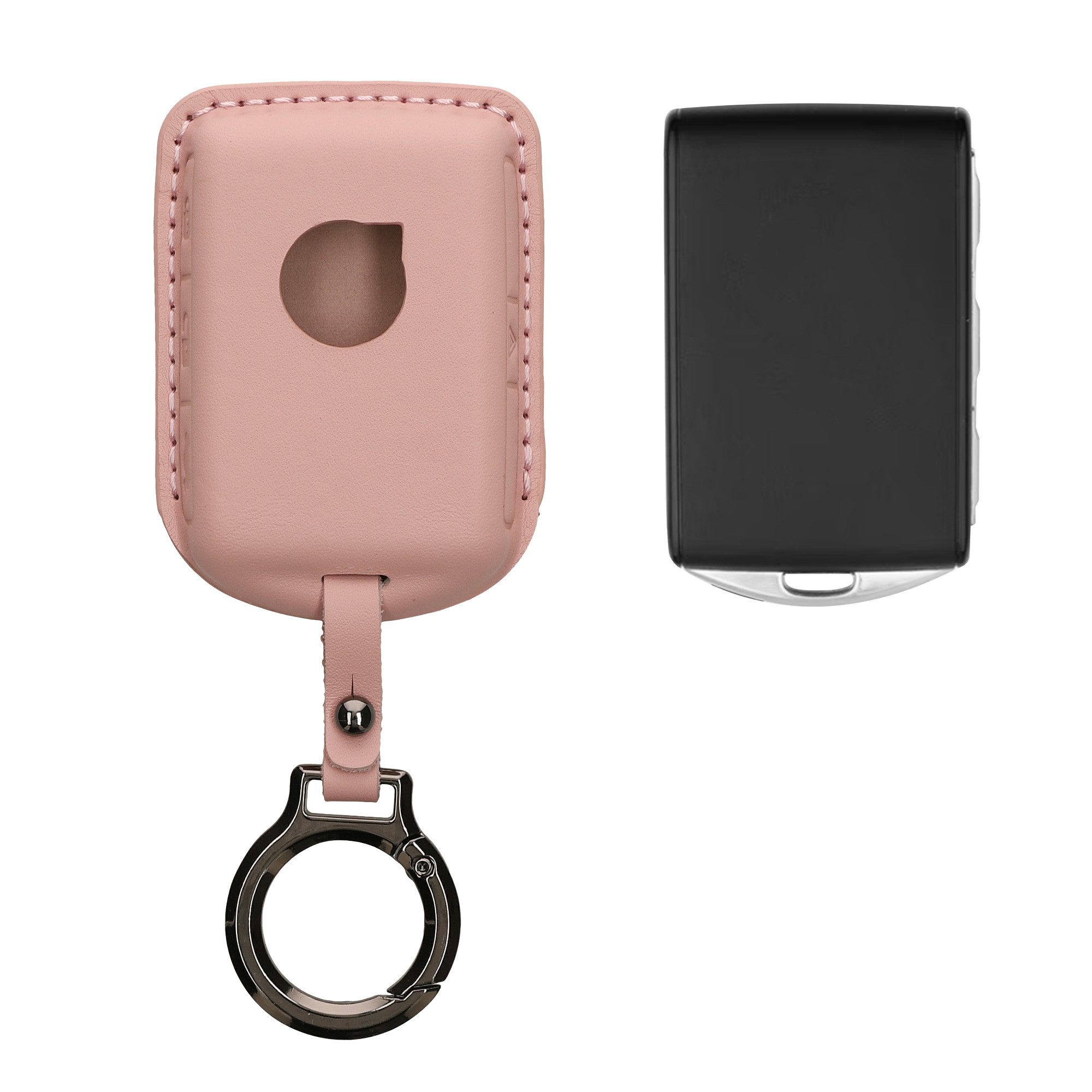 kwmobile Schlüsseltasche Hülle für Volvo 4-Tasten Autoschlüssel Keyless Go (1-tlg), Premium Leder Autoschlüssel Schlüssel Tasche