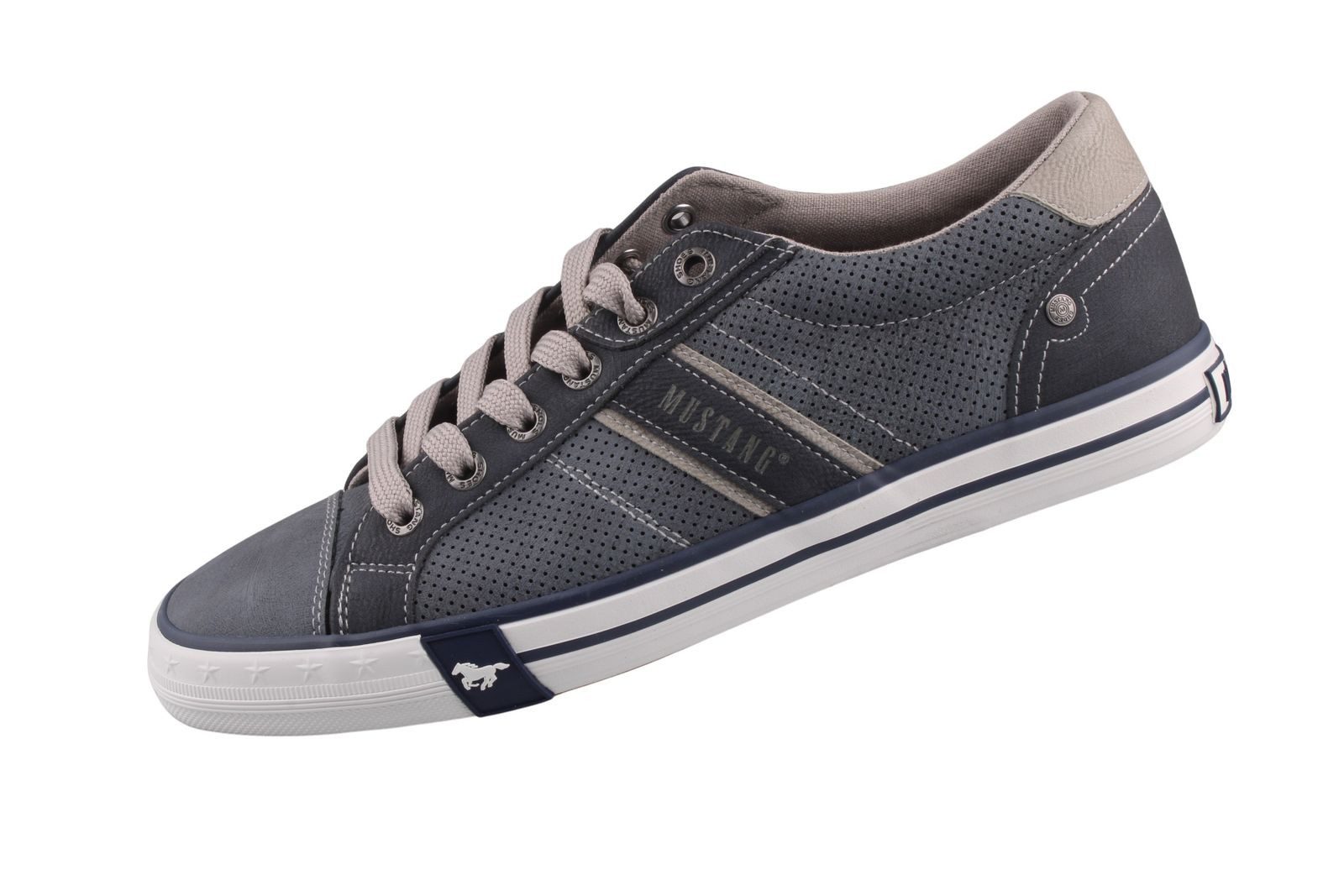 Mustang Shoes 26M0191001-navy Sneaker Herren-Schnürschuh mit markanter Denim-Optik