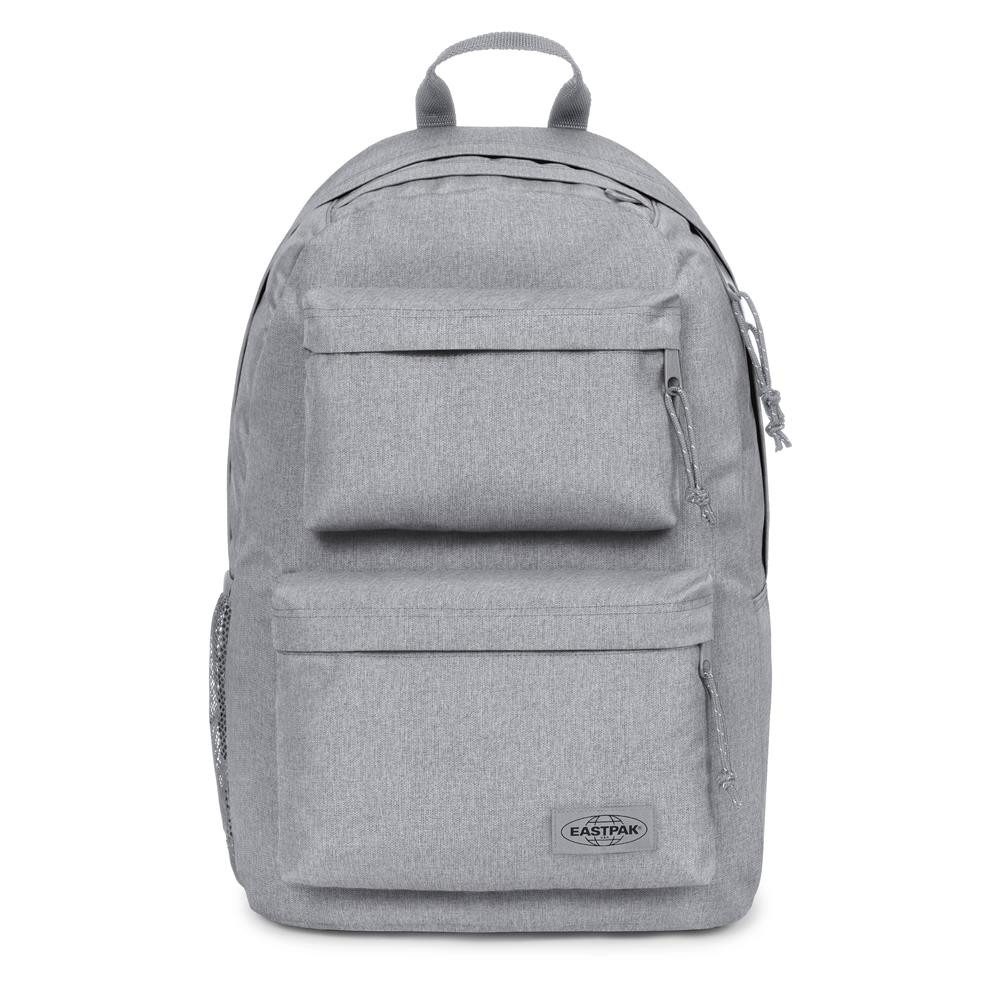 Eastpak Rucksack PADDED DOUBLE Sunday Grey, Grau, 2 Vordertaschen, gepolstertes Rückenteil, Laptopfach