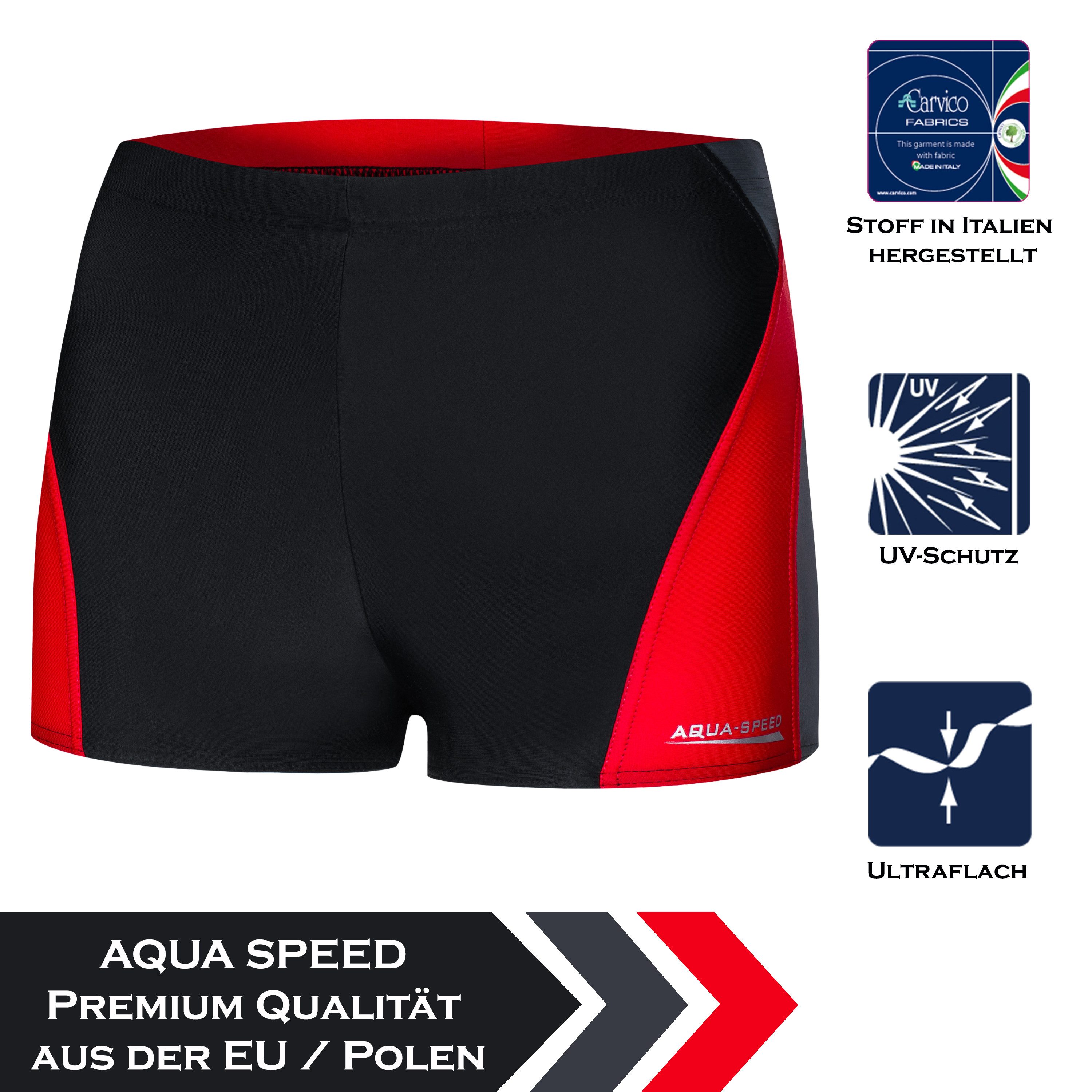 Aqua Speed Badehose für Herren Alex Badeboxer XXL große Größe Schwarz Grau Rot (Perfekt für ambitionierte Trainingsprogramme im Pool) Hohe Materialdichte für la – Bild 2 von 5