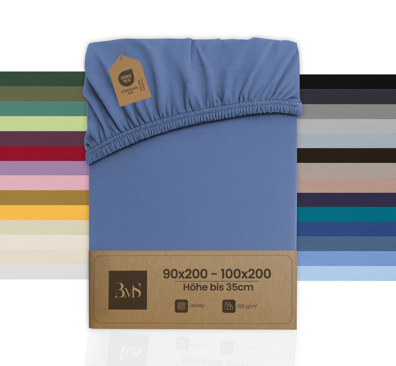 BETTWAESCHE-MIT-STIL Spannbettlaken Jersey Spannbettlaken, Matratzenhöhe bis 35 cm, Jersey, Gummizug: rundum, (1 Stück)