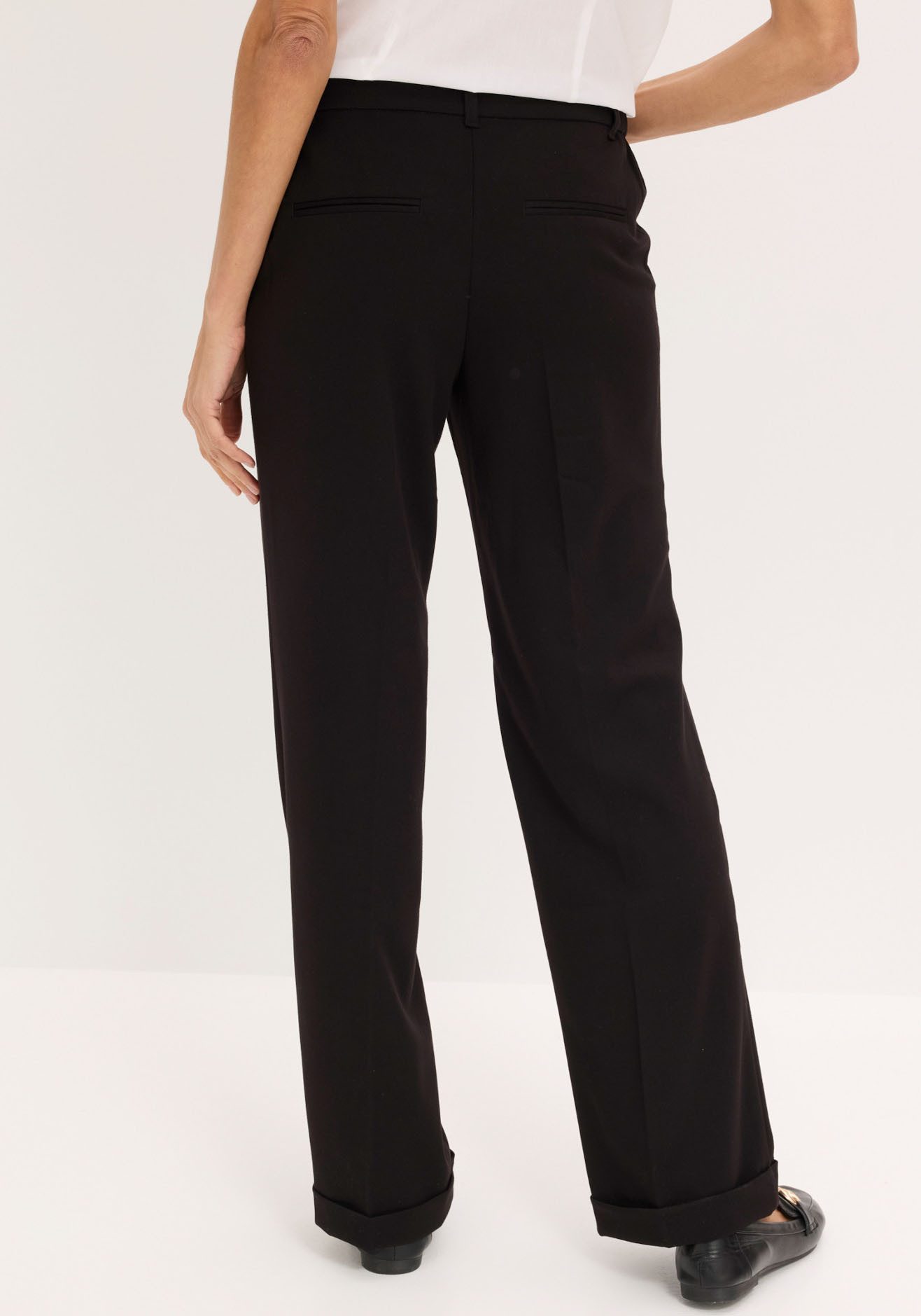bonprix Marlene-Hose weite Hose, mit Bügelfalte und Umschlagsaum, lockere Passform