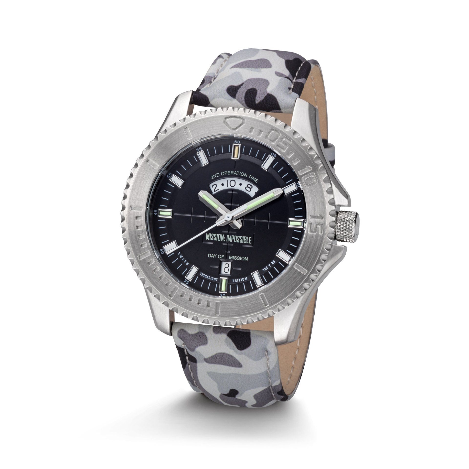Quarzuhr Mission Impossible Armbanduhr H3 Tritium, m. Lederband