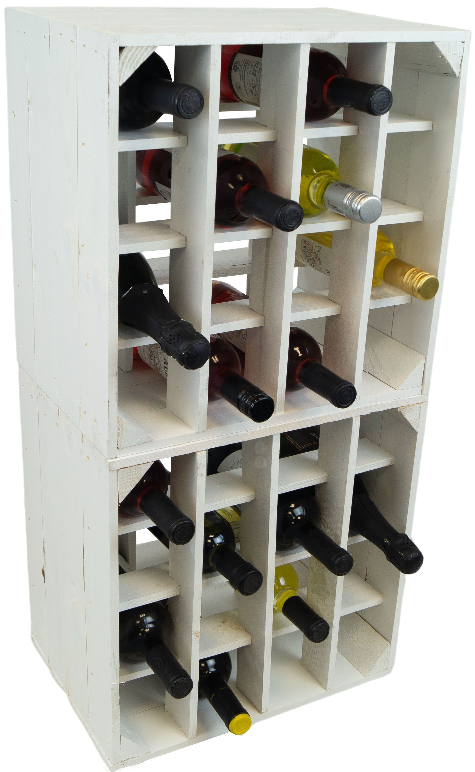 Kistenkolli Altes Land Allzweckkiste Weinregal "16er" weiß günstig online kaufen