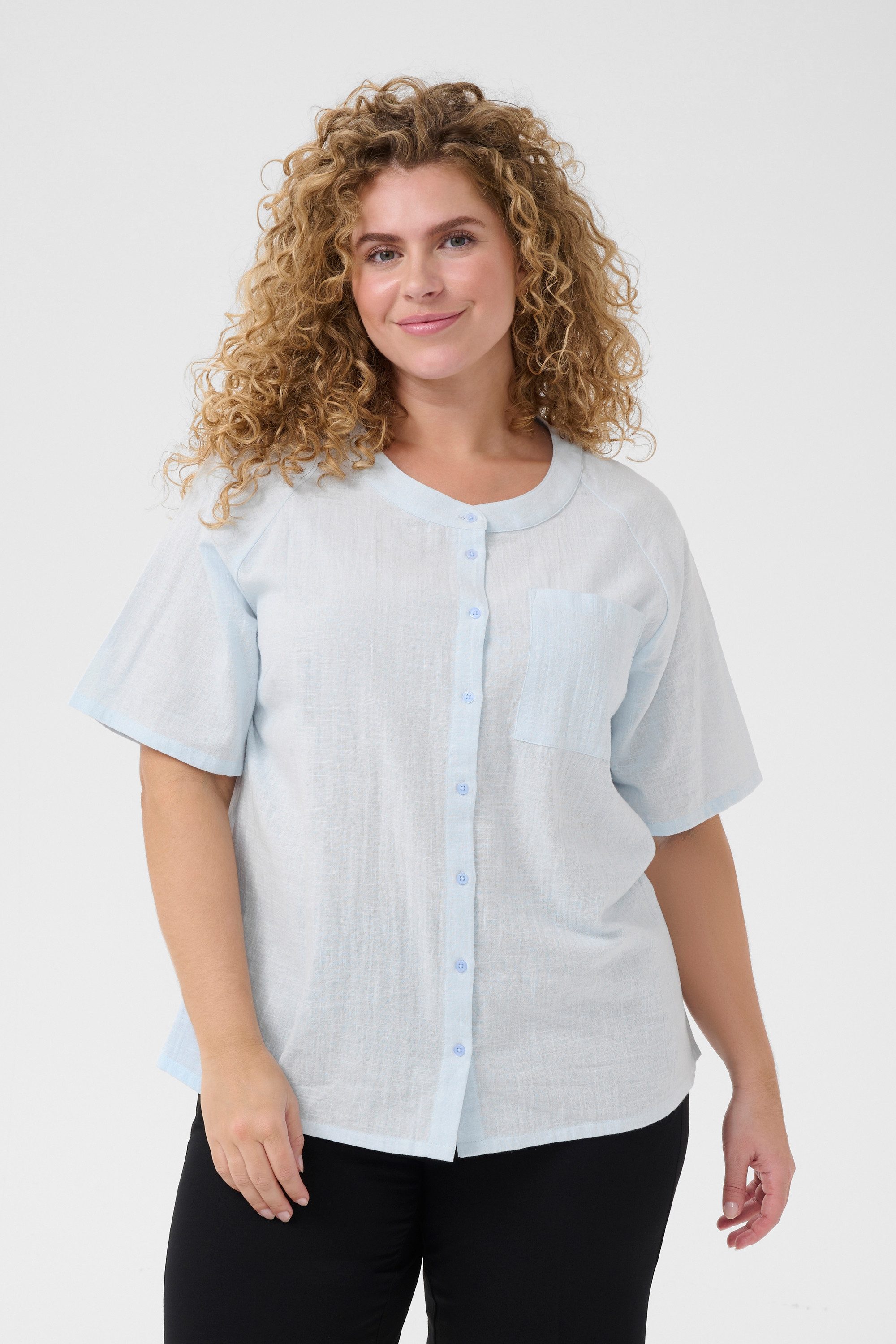 KAFFE Curve Langarmhemd Langarm - Hemd KCpaula Große Größen