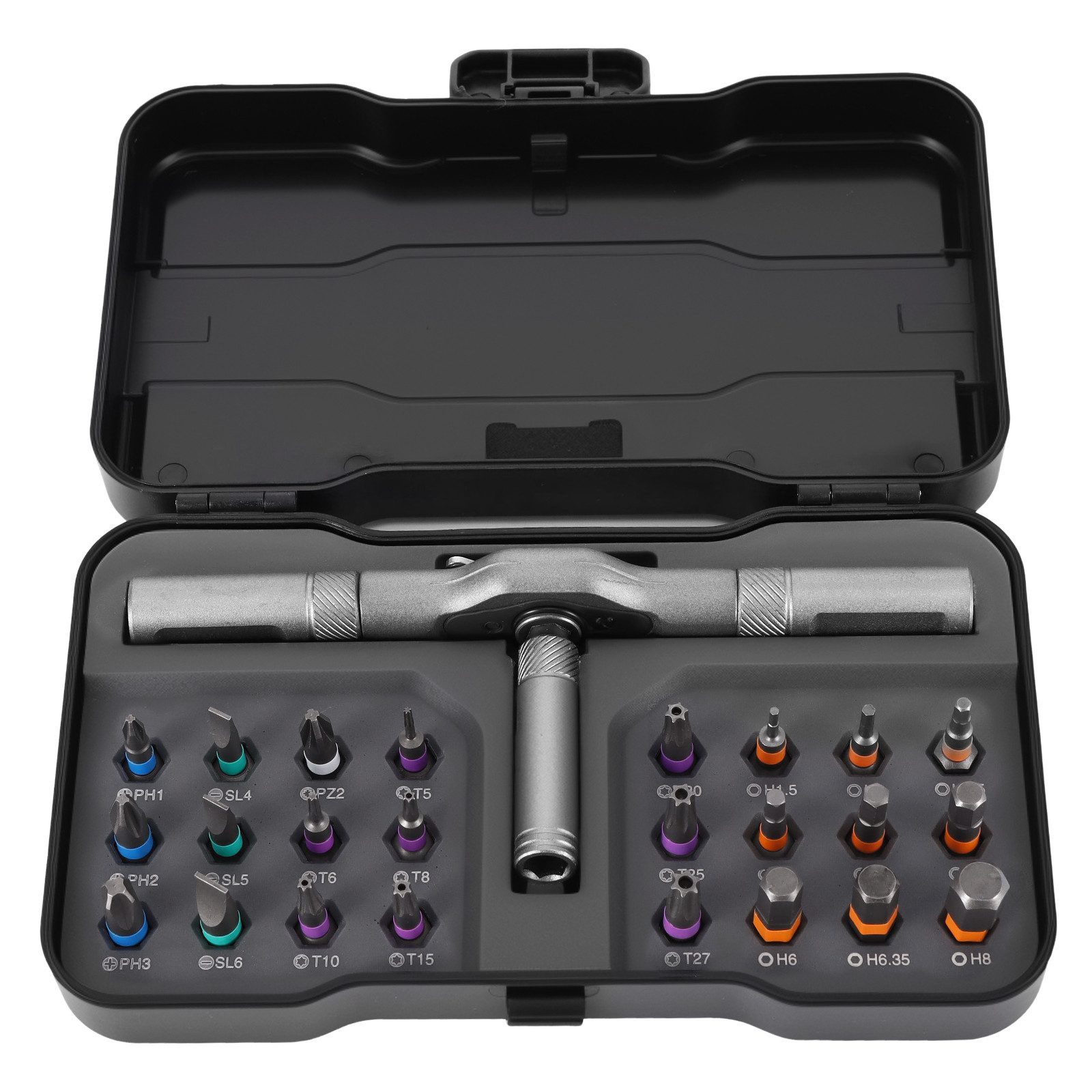 BlingBin Schraubendreher Ratschenschraubendreher Set 24 in 1 Magnetisch, (24er Set, 24 St., 16*9*3.5cm), Magnetischer Griff, DIY Bit Verlängerung, Ideales Werkzeug