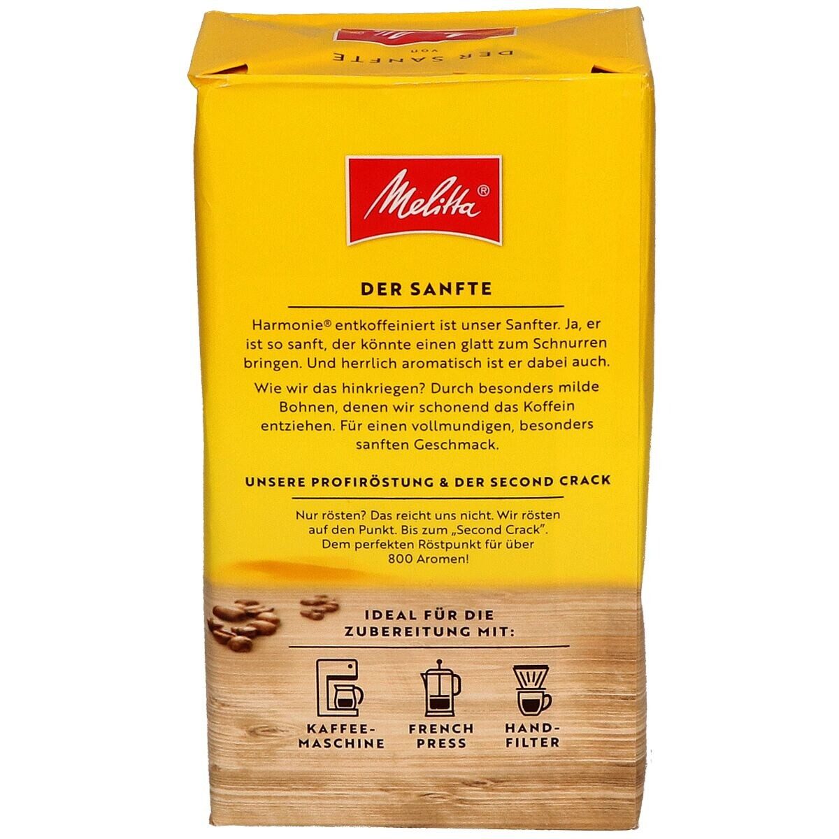 Melitta Kaffee Harmonie - entcoffeiniert, 500 g, gemahlen
