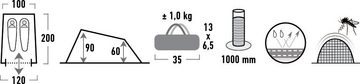 High Peak Hauszelt Minilite, Personen: 2 (Set, mit Transporttasche)