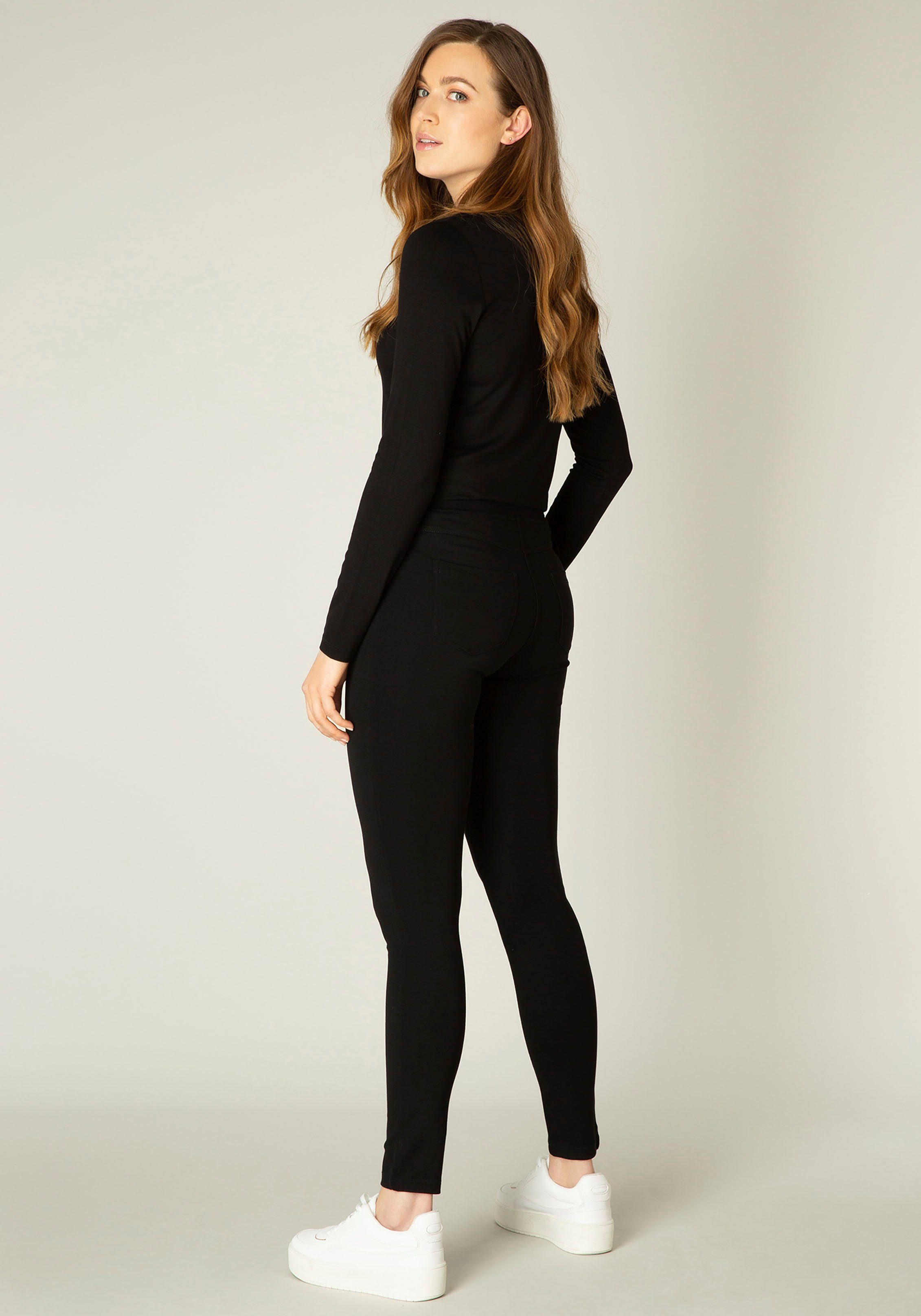 black Base Material in Skinny-Fit-Optik Bequemes Level Jeggings Ornika