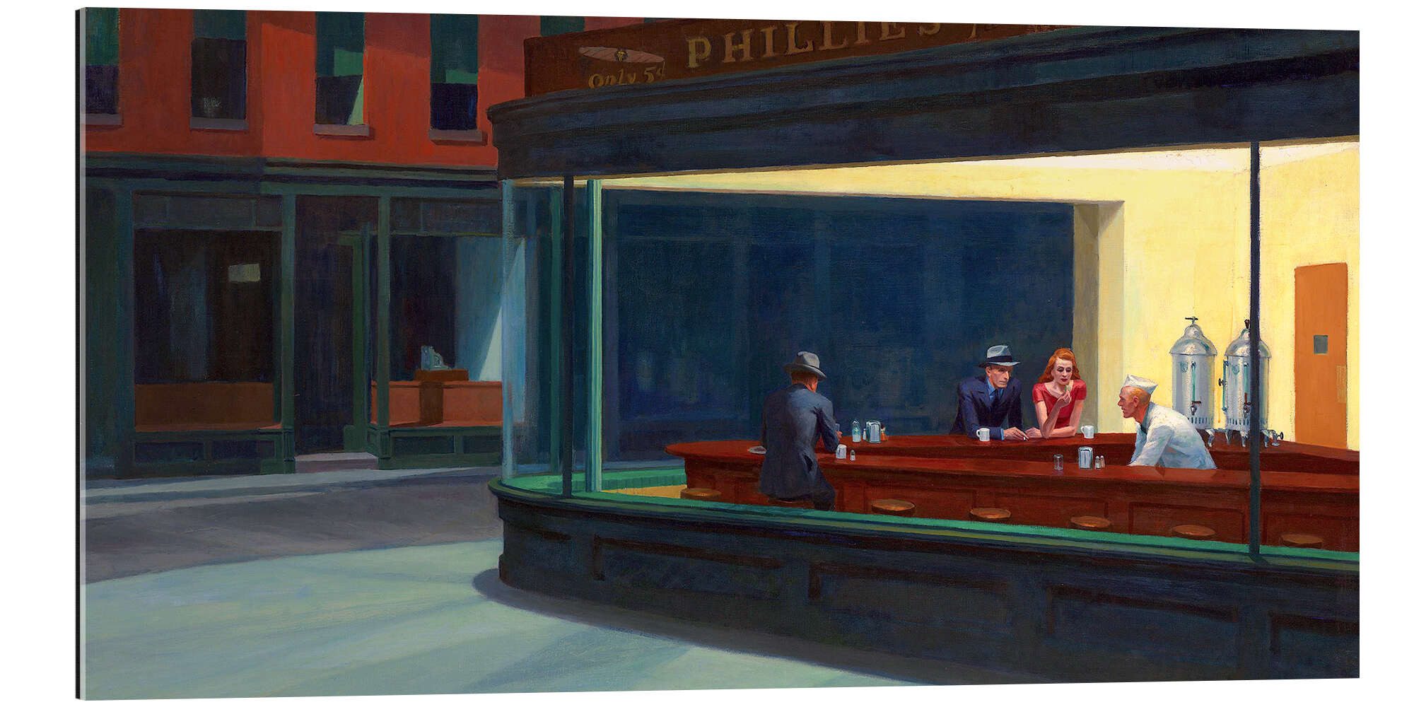 Posterlounge XXL-Wandbild Edward Hopper, Nachtschwärmer, Bar Modern Malerei