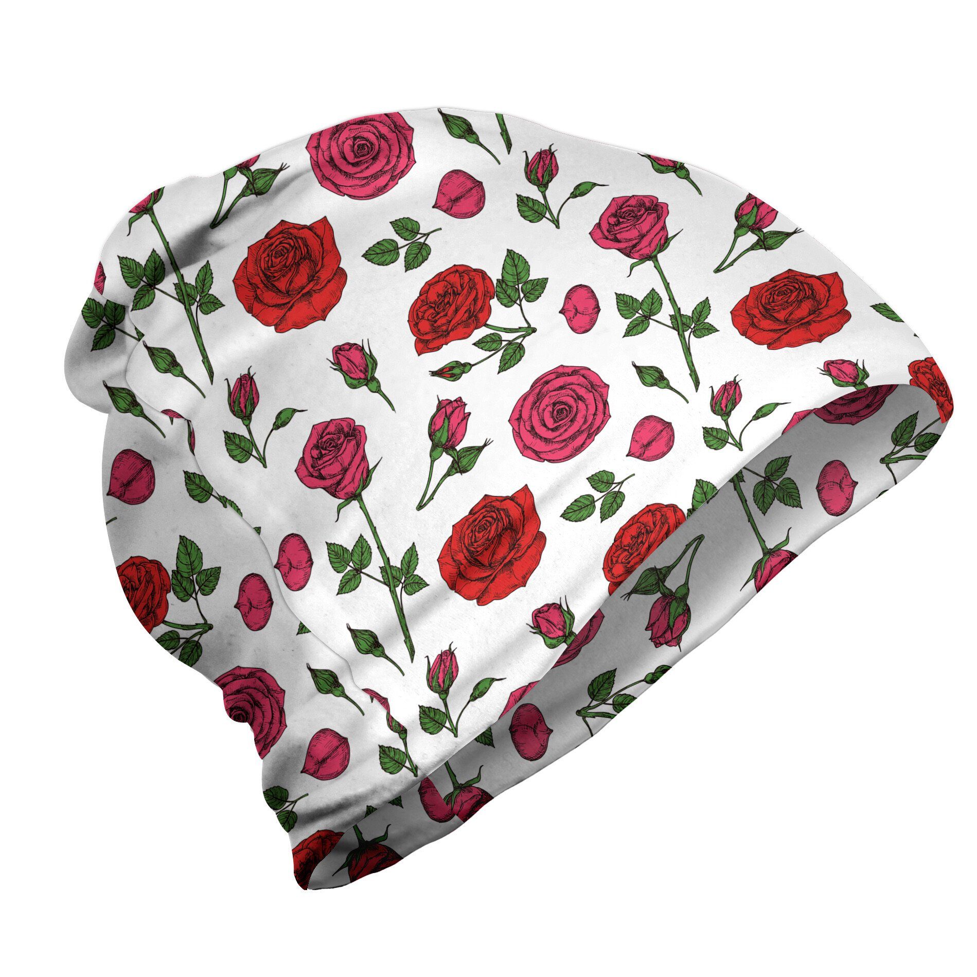 im Rosen Blumen Romantische Freien Wandern Beanie Zusammensetzung Abakuhaus