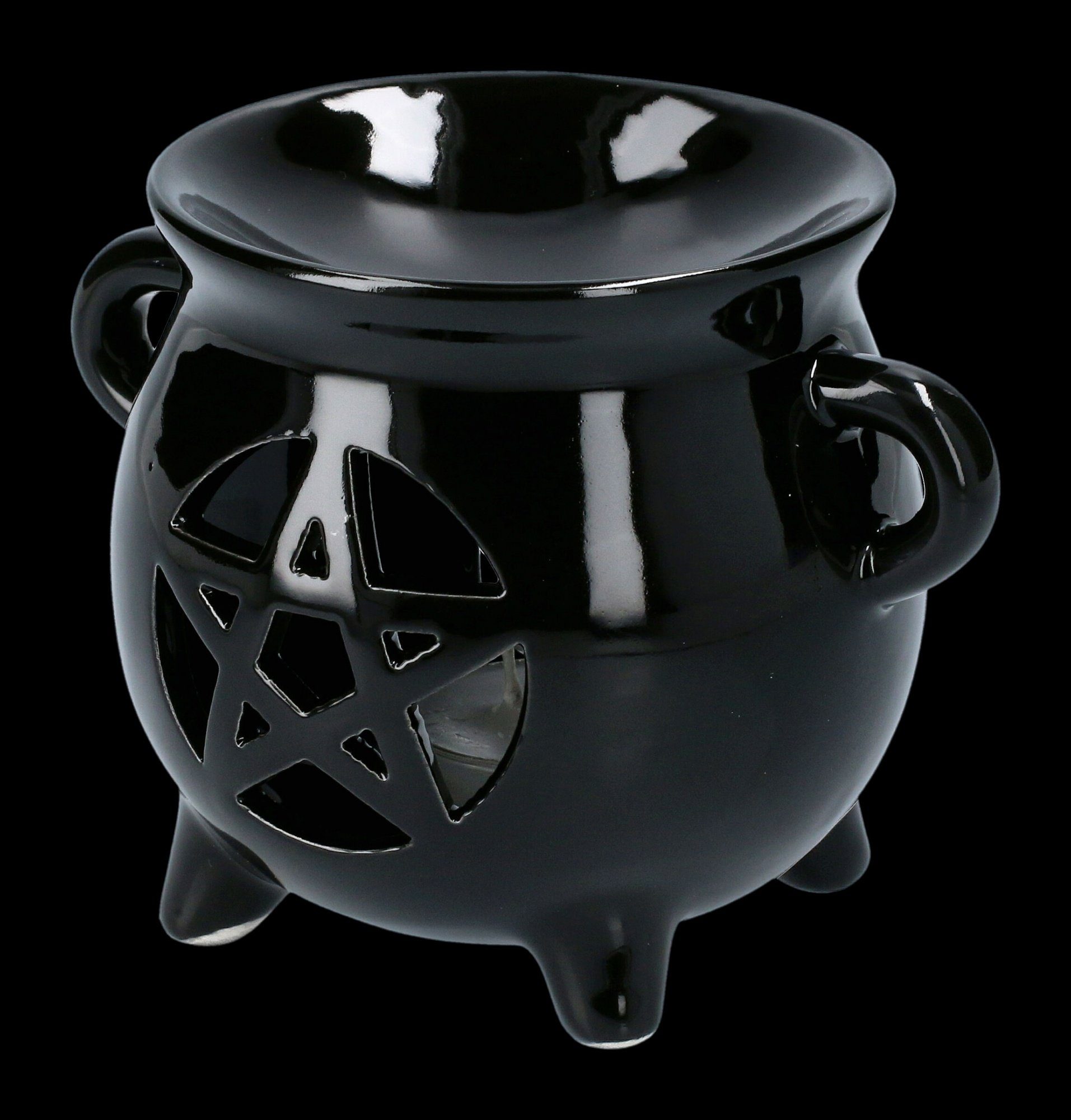 Figuren Shop GmbH Duftlampe - Teelicht Pentagramm Dekoration Duftlampe mit Keramik