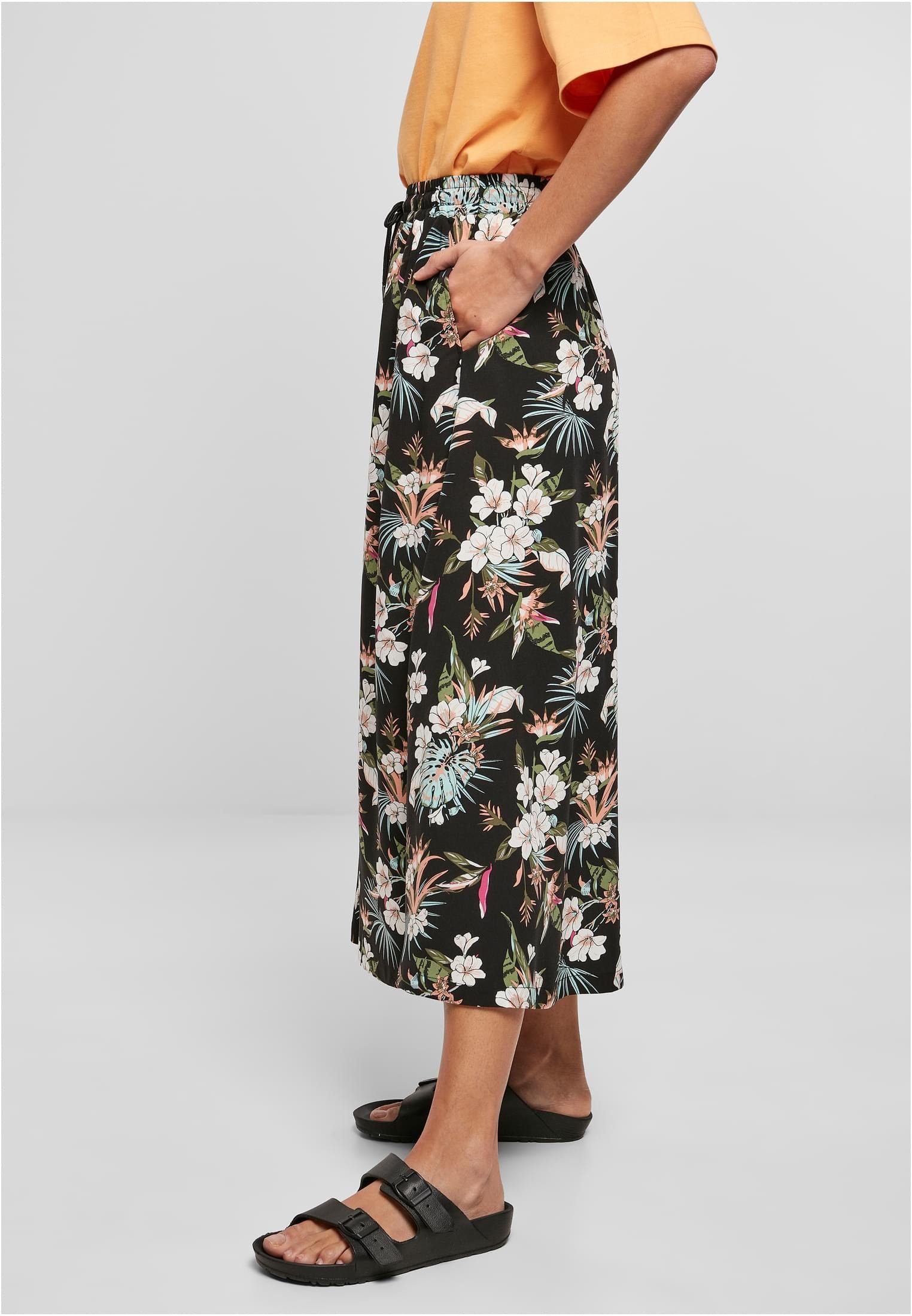 Damen URBAN black (1-tlg) Jerseyrock CLASSICS tropical Skirt Viscose Ladies Midi