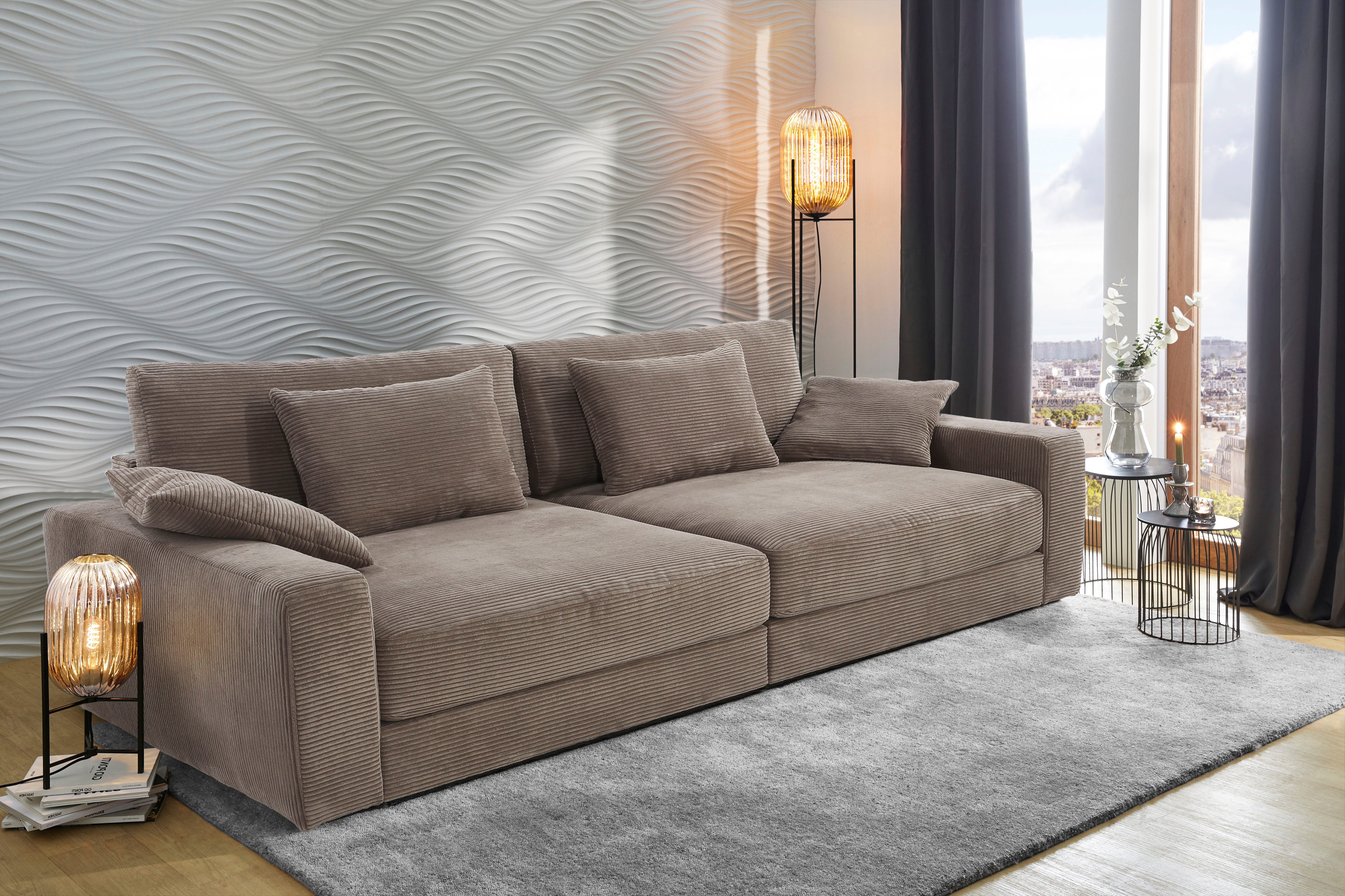 Jockenhöfer Gruppe Big-Sofa Milano XXL, B: 290 cm, Megasofa, Loungesofa, mit Zierkissen, Relaxfläche 120x240 cm, Federkern