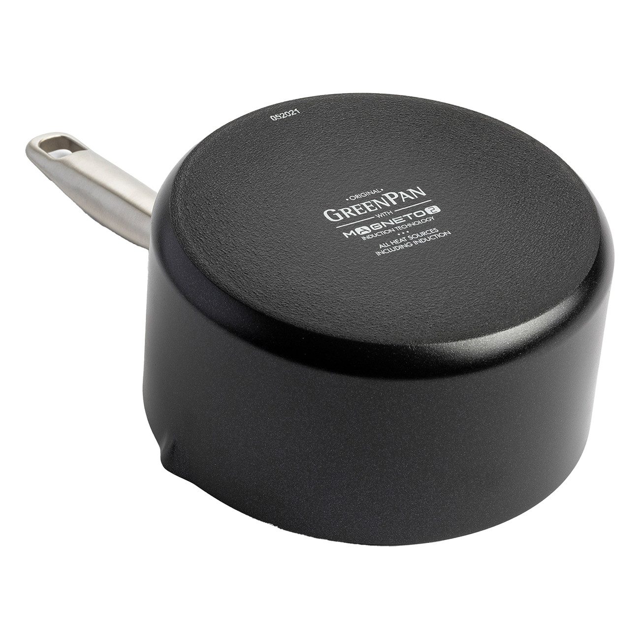 GREENPAN Kasserolle Copenhagen Stielkasserolle schwarz 16 cm spülmaschinengeeignet 1.6 L, Aluminium, Stielkasserolle 16cm, Hervorragende Antihaft-Leistung