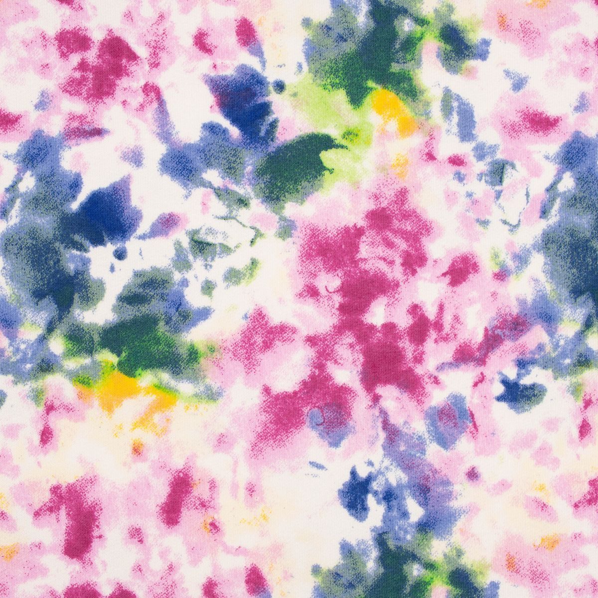 SCHÖNER LEBEN. Stoff French Terry Sommersweat Meterware Tie Dye Batik weiß bunt 1,45m, allergikergeeignet