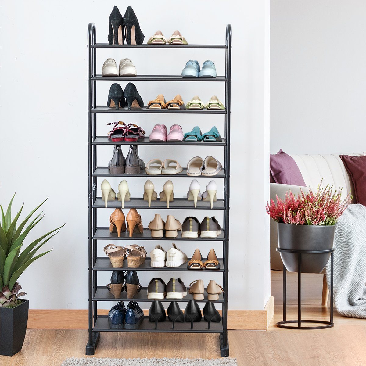 COSTWAY Schuhregal, schmal, 10 Ebenen für günstig online kaufen