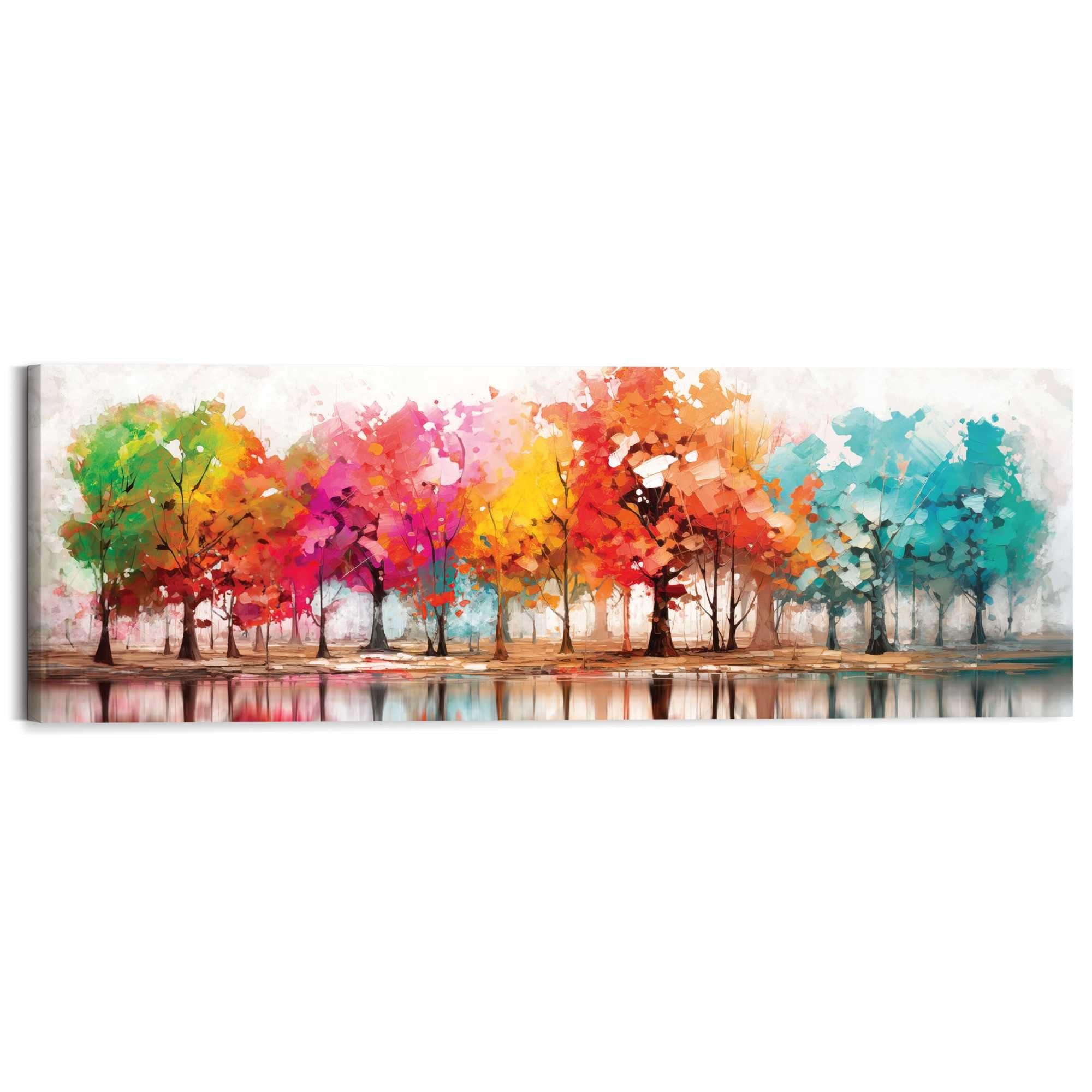Reinders! Deco-Panel Farbenfroher Wald, Wohnzimmer - Mehrfarbig - MDF - Wald - 118x40 cm