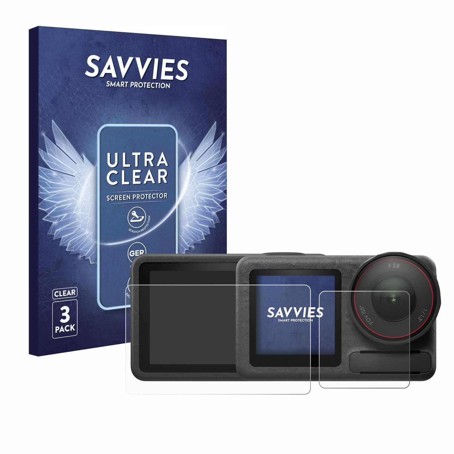 Savvies Displayschutzfolie Schutzfolie für DJI Osmo Action 5 Pro, 6 Stück, Displayschutz Schutz Folie Klar Transparent