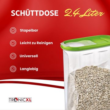 TronicXL Vorratsdose Schüttdose groß mit Deckel Mehl Zucker Müsli Frischhaltedose 2,4 liter, Kunststoff, (1-tlg), Made in Europa