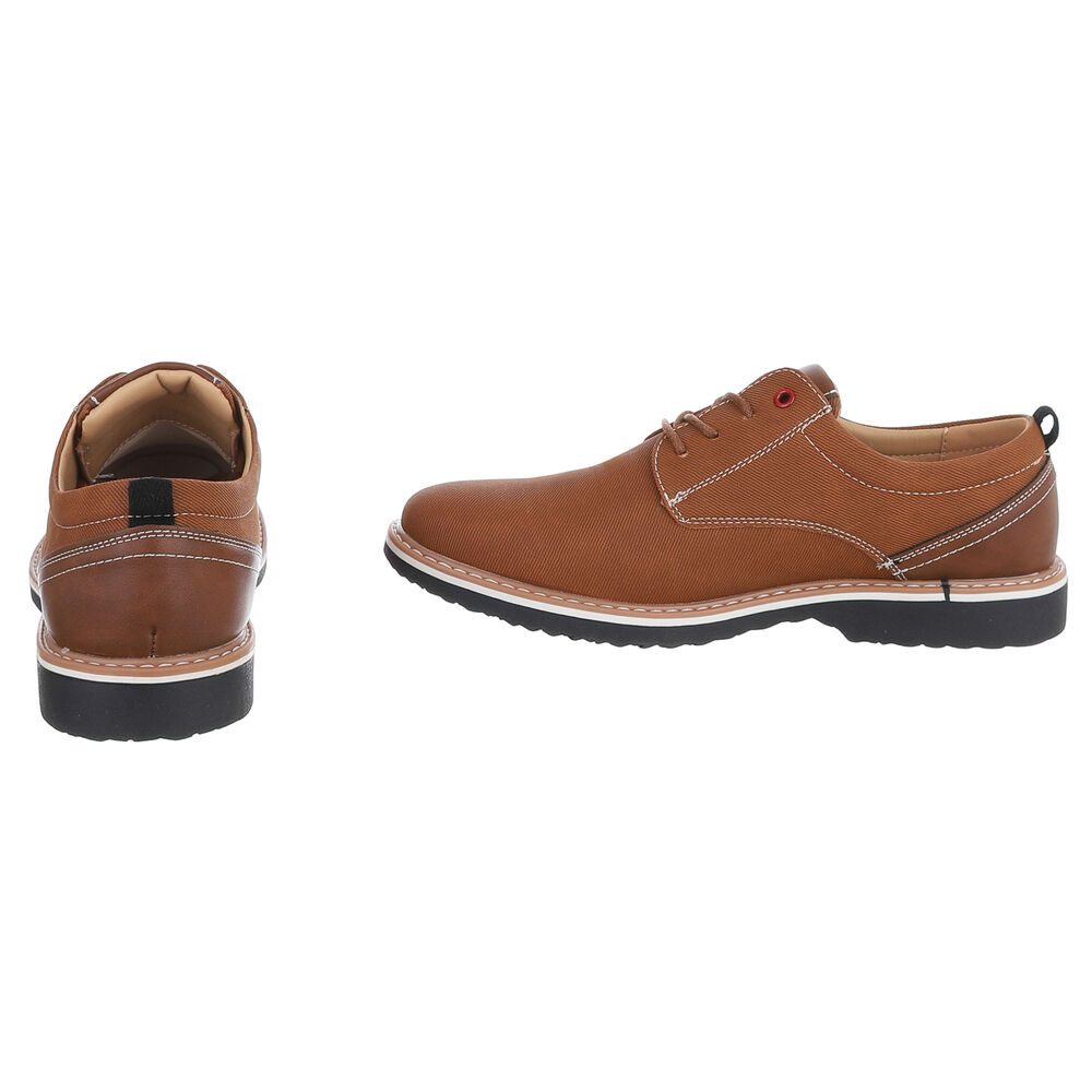 Coolwalk Herrenschnürschuh aus Textil mit Kontrastdetails Schnürschuh (91917737) Blockabsatz Schnürer in Camel – Bild 5 von 5