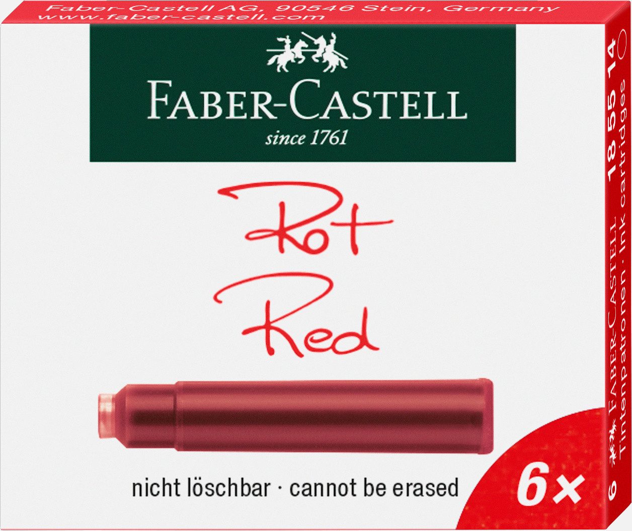 Faber Schreibtischkalender Tintenpatronen Standard 6x rot