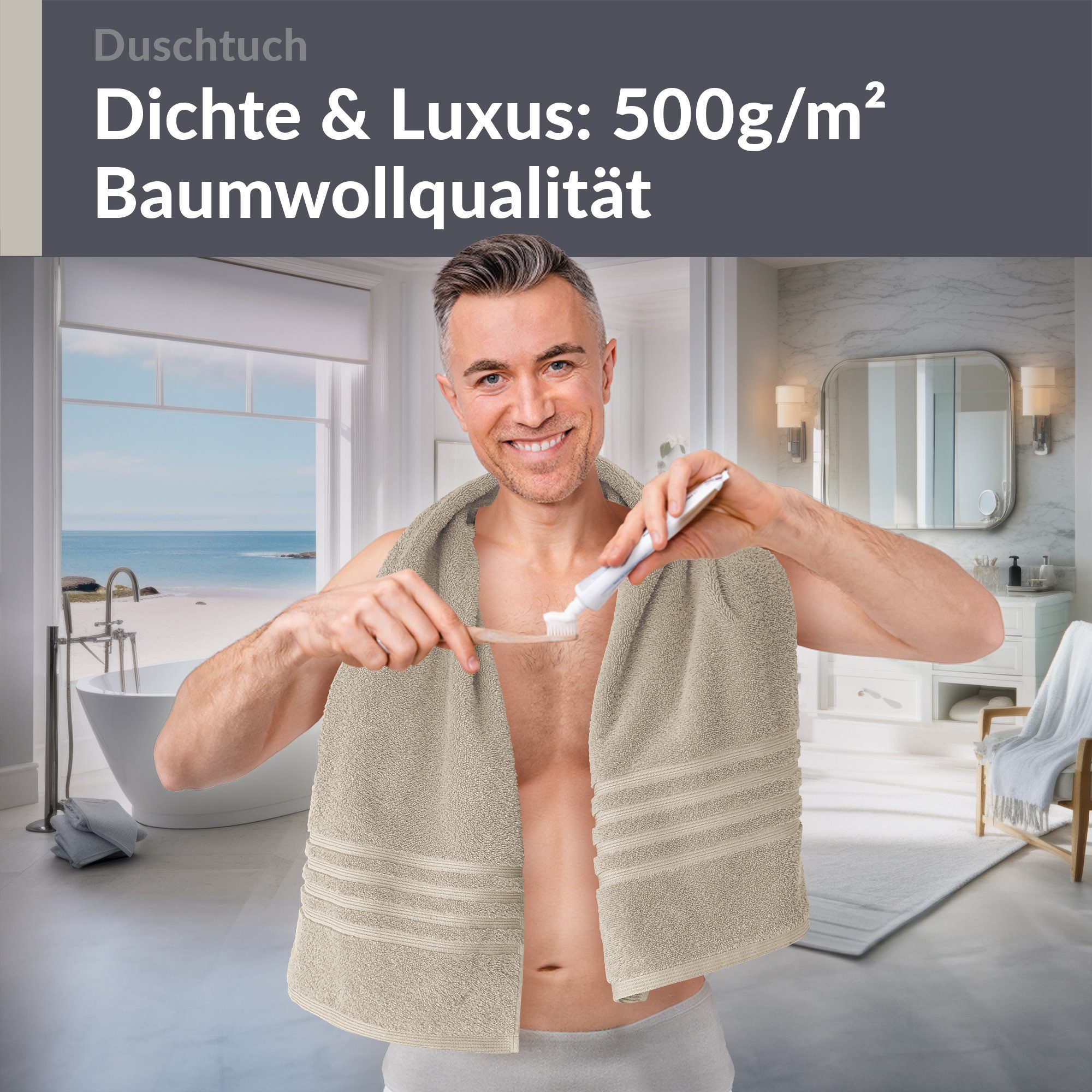 Lashuma Duschtuch - Duschhandtuch London, Frottee günstig online kaufen
