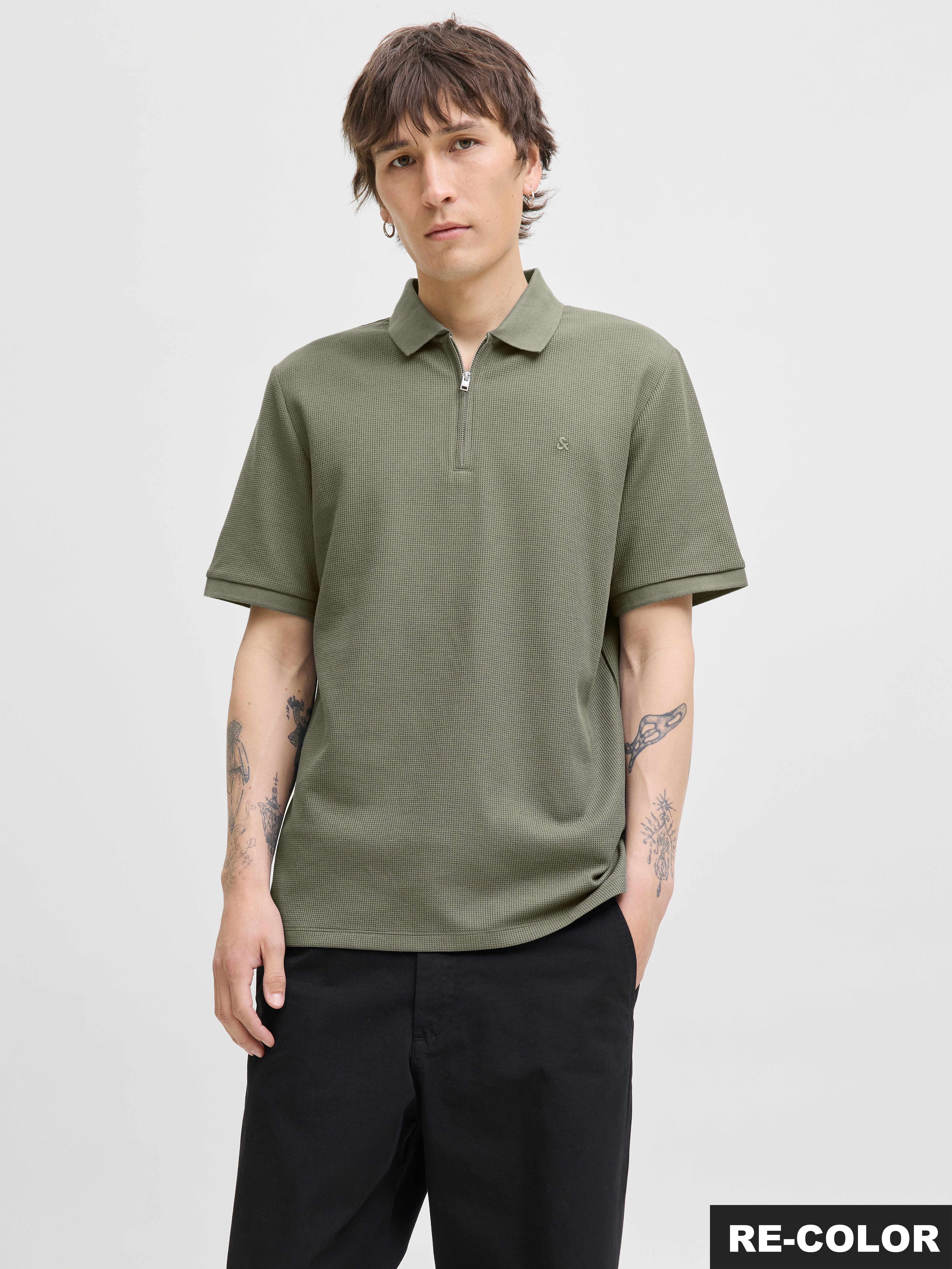 Poloshirt JJEAUSTIN ZIP POLO SS NOOS
