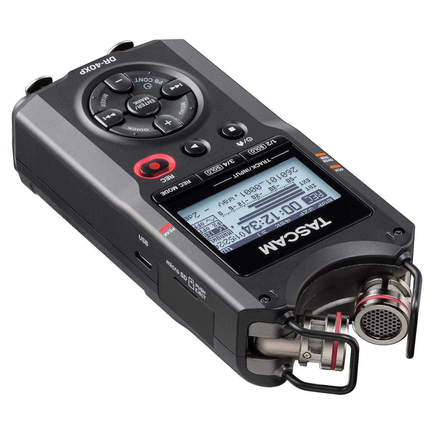 Tascam Tascam Audio-Recorder DR-40XP mit Fell-Windschutz Digitales Aufnahmegerät (Vorteils-Set mit Fell-Windschutz)