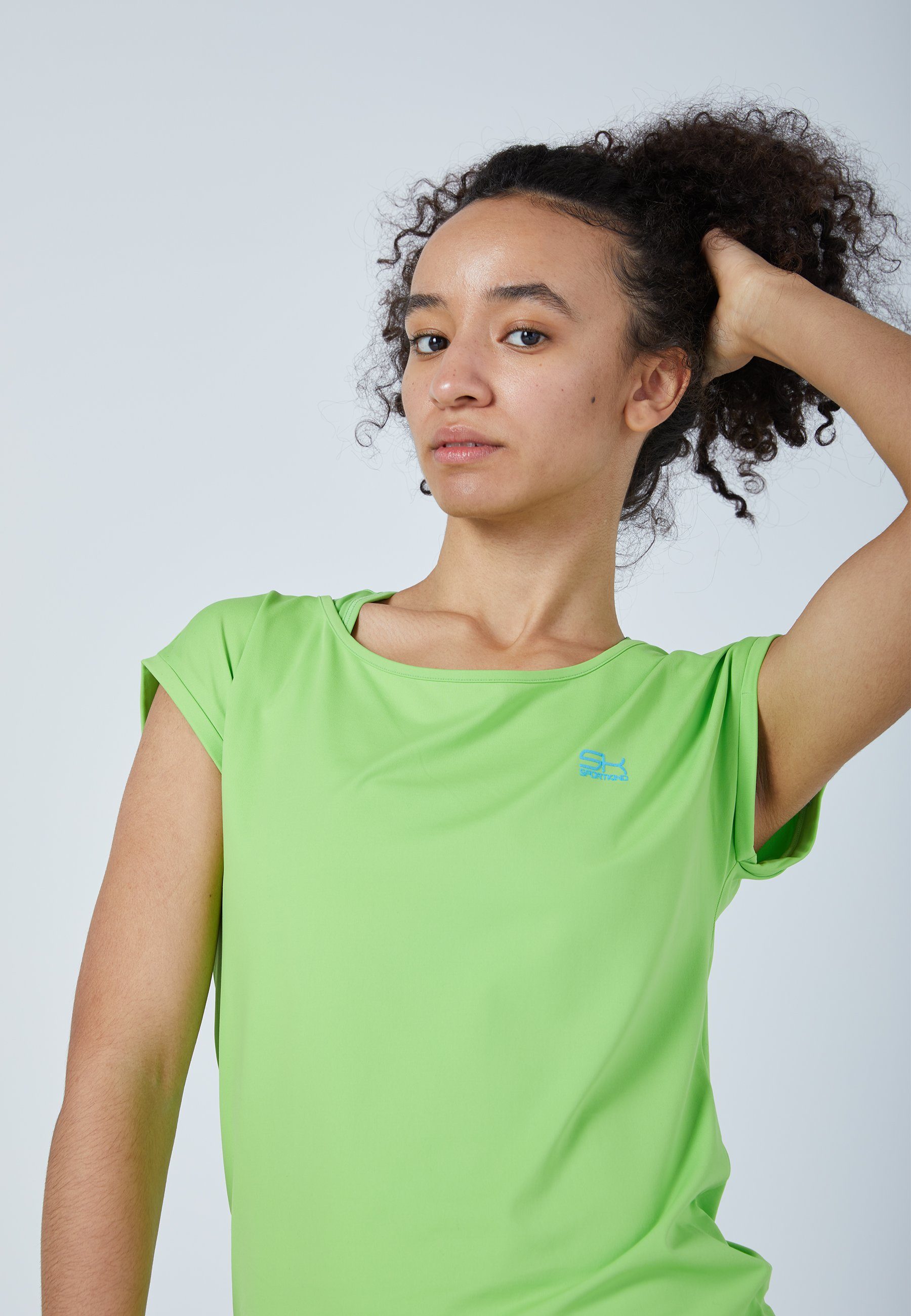 SPORTKIND Funktionsshirt Tennis Loose Fit Shirt Mädchen & Damen hellgrün