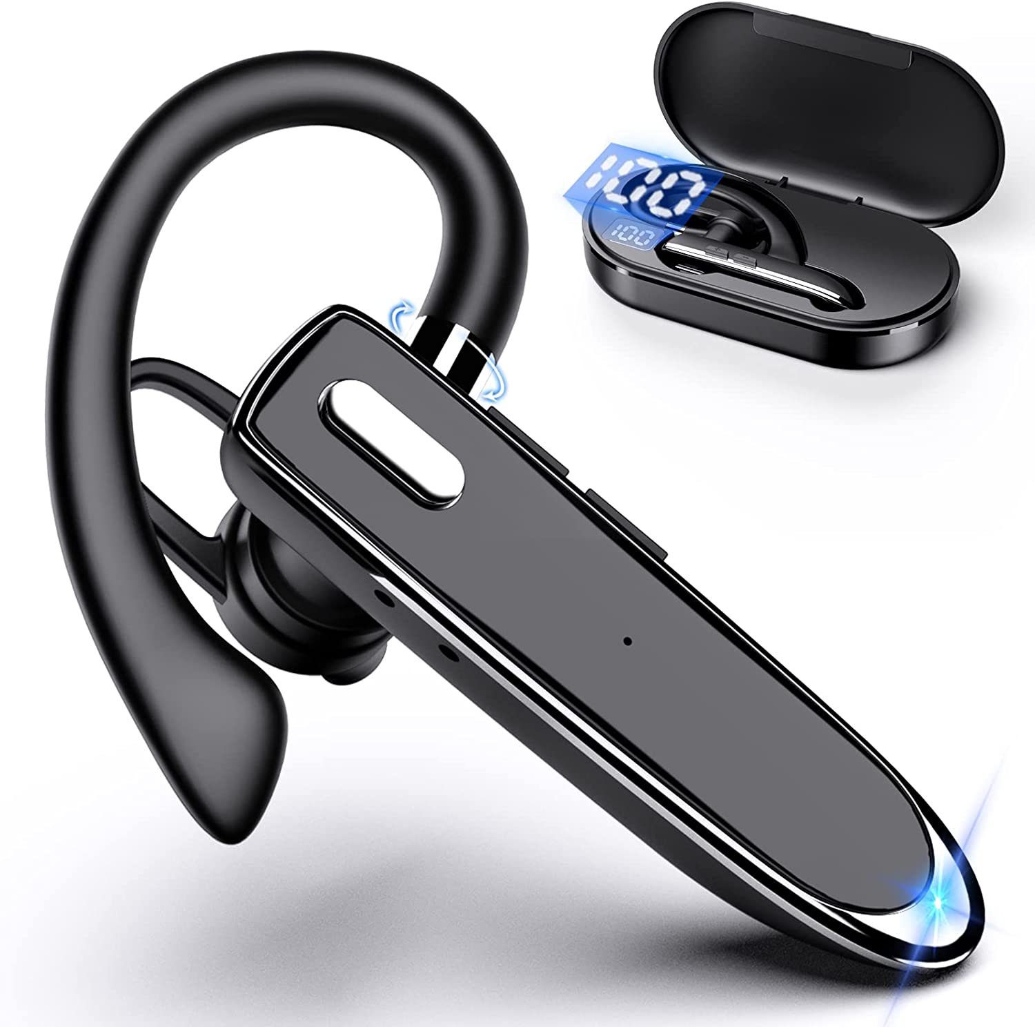 Daskoo mit Mikrofon, In Ear Freispreche Headset Handy Headset Bluetooth-Kopfhörer (kompatibel mit iPhone, Android, Samsung für Autofahren und Geschäft)