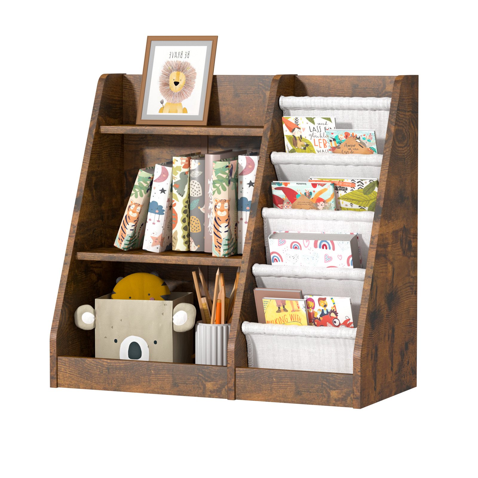 radelldar Bücherregal Kinderregal Spielzeugablage mit 5 günstig online kaufen