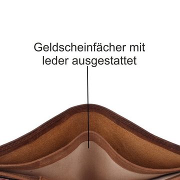 SHG Geldbörse Herren Leder Börse Portemonnaie, Brieftasche mit Münzfach und RFID Schutz