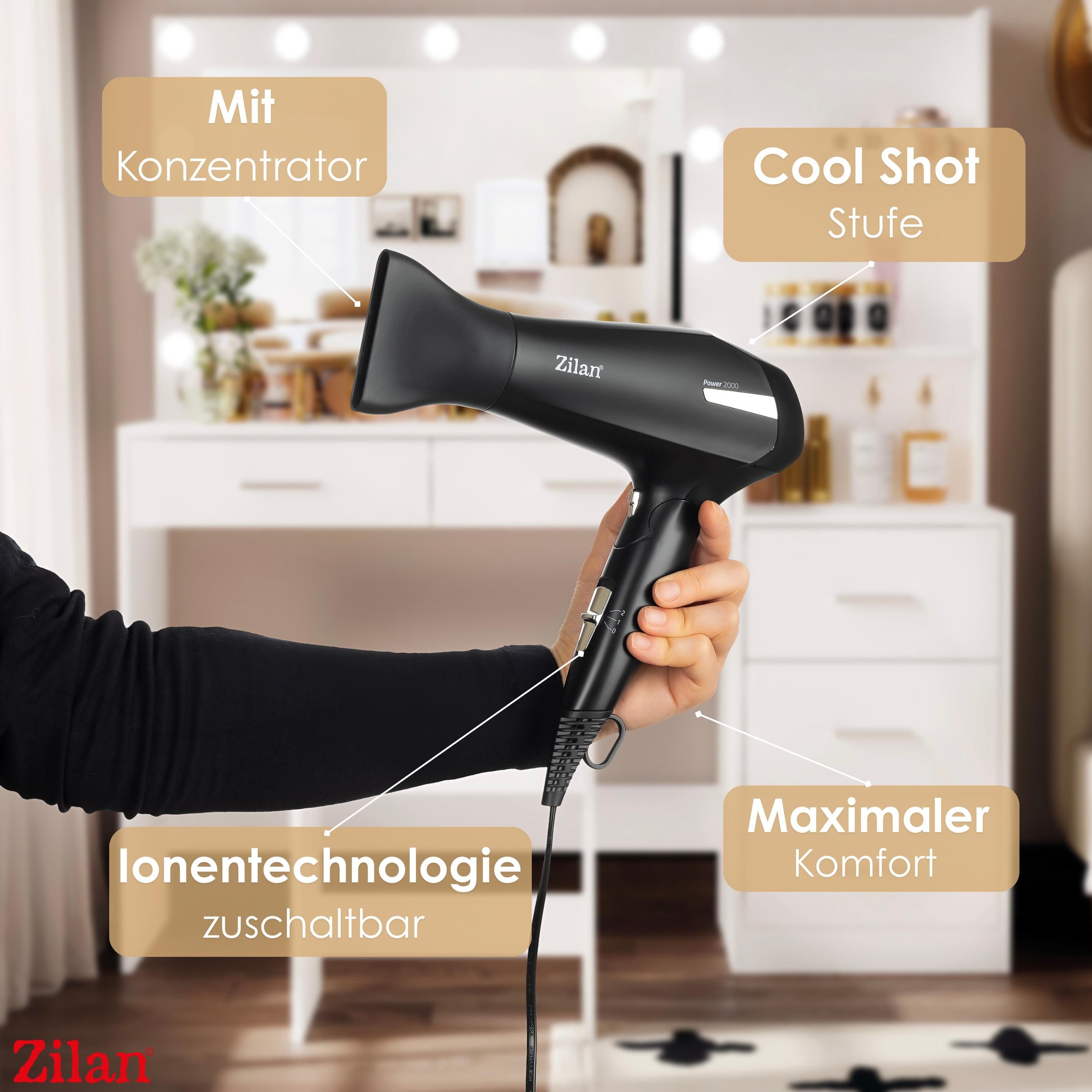 Zilan Reisehaartrockner ZLN-9396, 2000 W, Personal Care