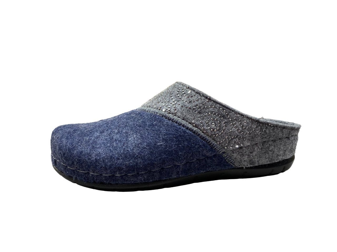 Rohde Rohde Damen Pantoffel 6031-55 Jeans blau Hausschuh