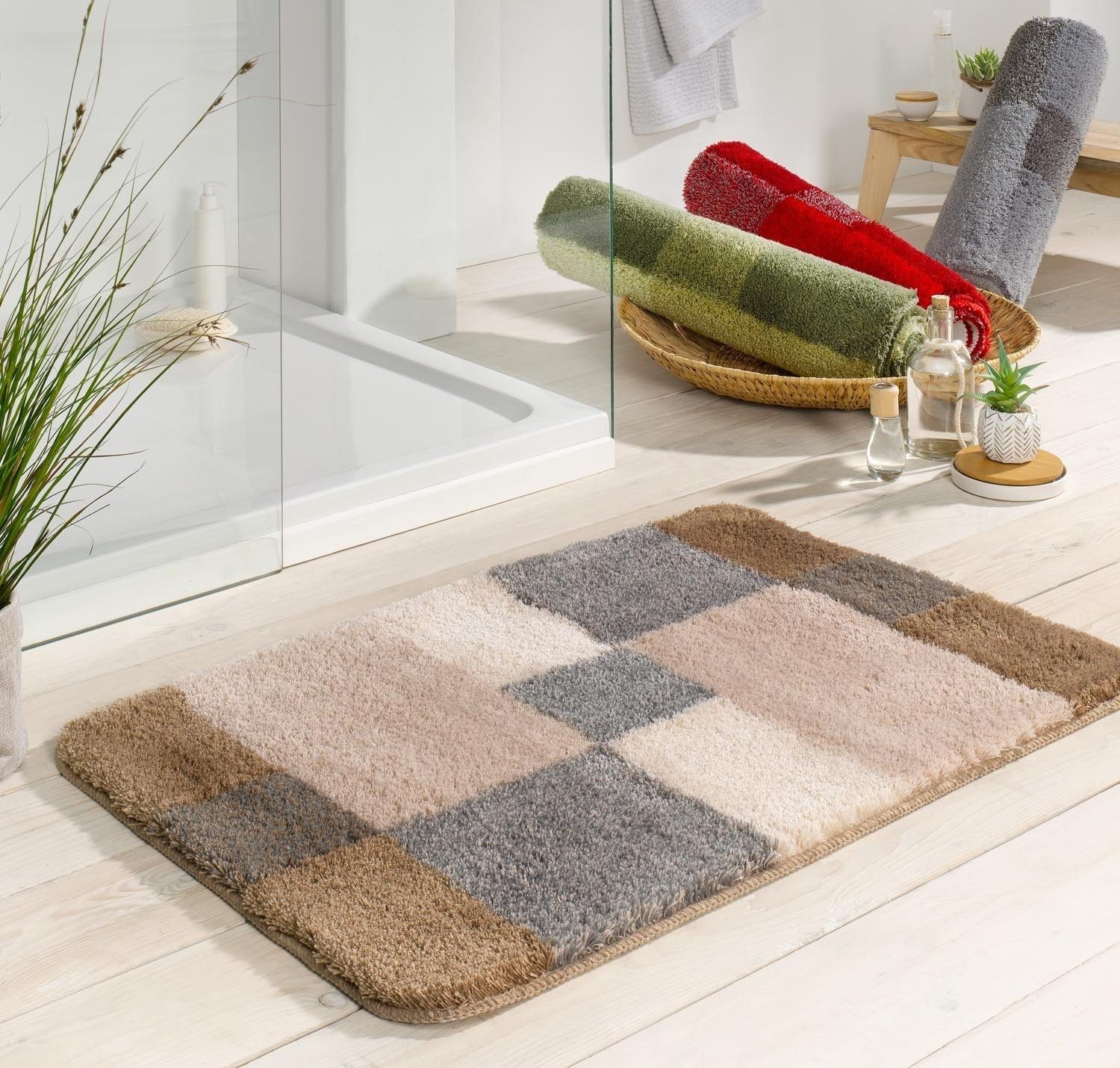 Kleine Wolke Badematte JOANA, B 60 cm, L 90 cm, Taupe, Grau, Höhe 20.0 mm, günstig online kaufen