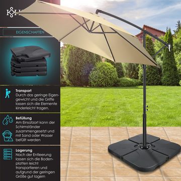 KESSER Kunststoffschirmständer, Sonnenschirmständer 4-teilig Schirmgewicht Schirmständer