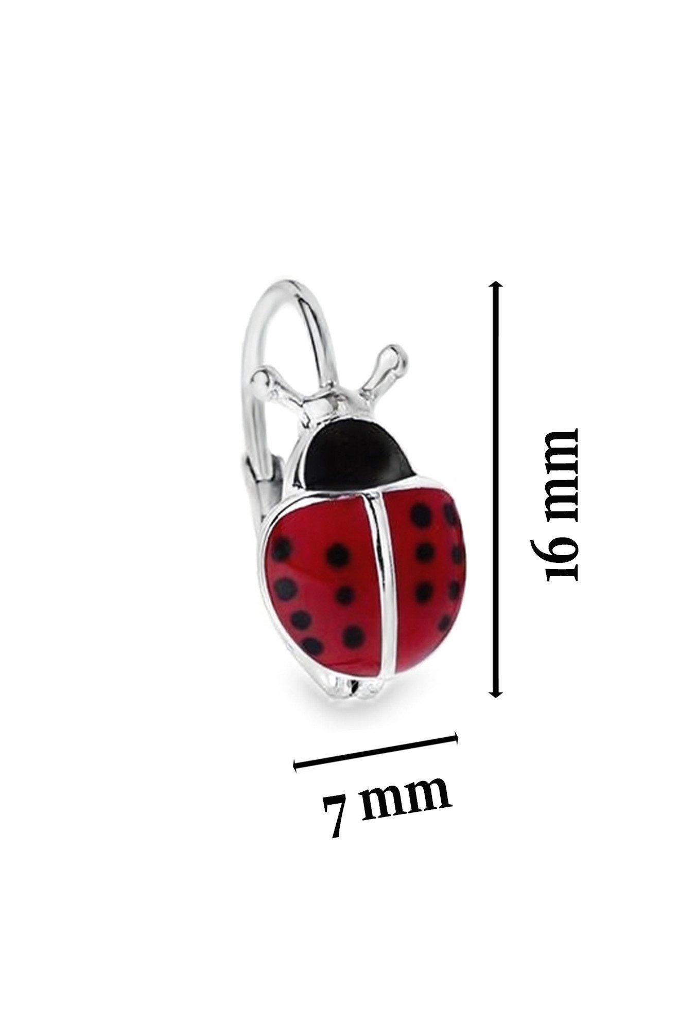 Limana Paar Ohrhänger Brisuren Ohrringe 925 Silber Marienkäfer Mädchen Damen Kinder Creolen (inkl. Schmuckbox), Silberschmuck Geschenk Idee zu Ostern Weihnachten Geburtstag Nikolaus