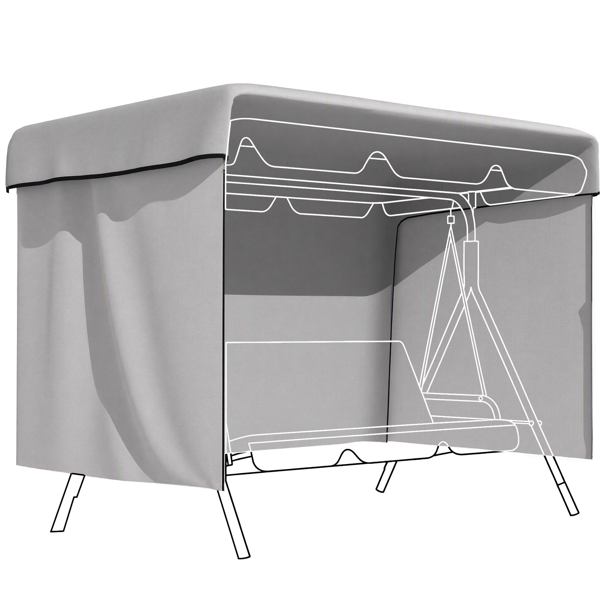 FELIXLEO Haustierstrandkorb Schutzhülle für Outdoor Möbel wasserdicht 215x155x150cm Grau, (1-tlg)