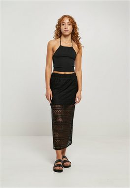 URBAN CLASSICS Jerseyrock Damen Ladies Stretch Crochet Lace Midi Skirt (1-tlg)