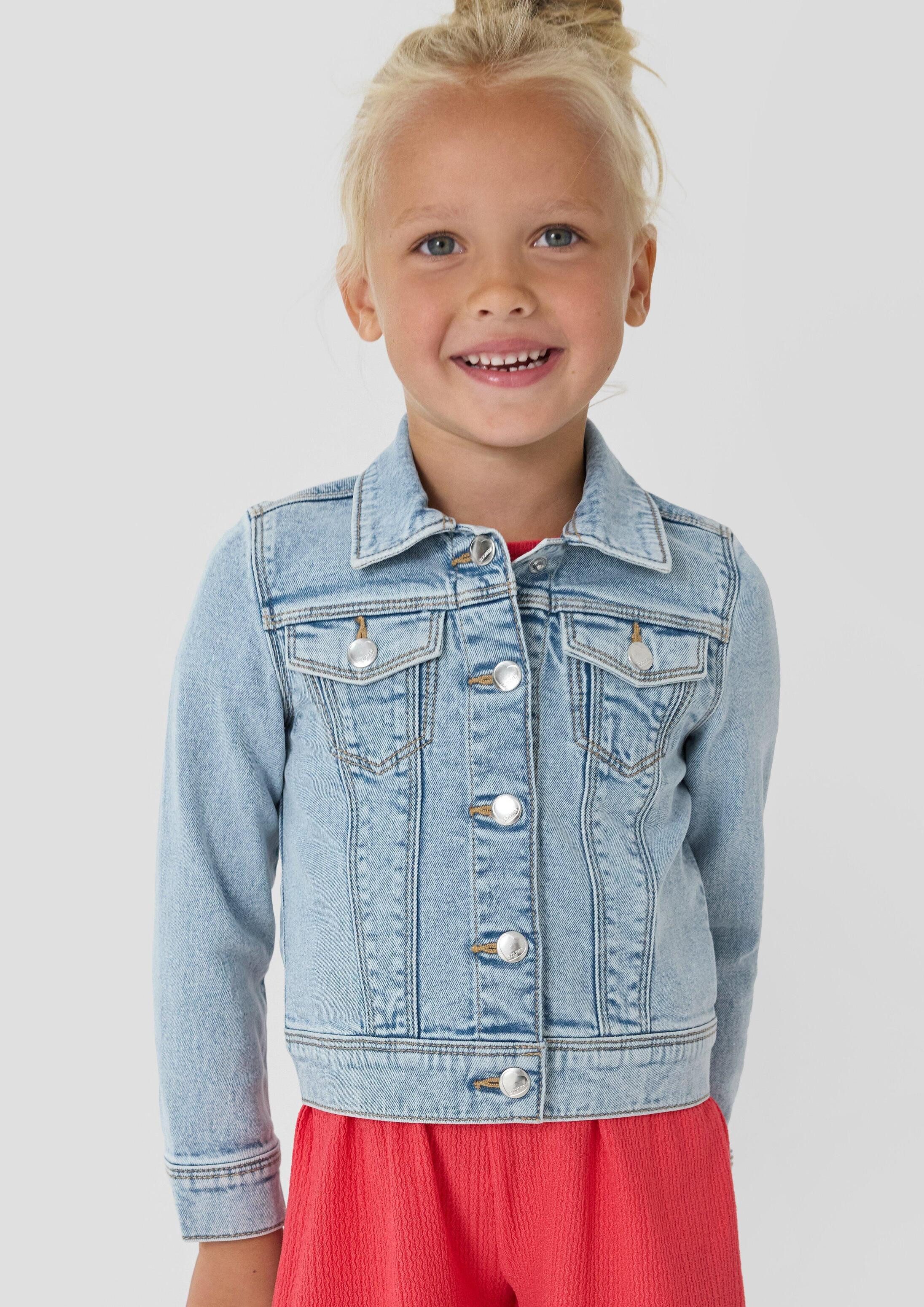 s.Oliver Funktionsjacke Indoor-Jacke Denim-Jacke mit Druckknöpfen