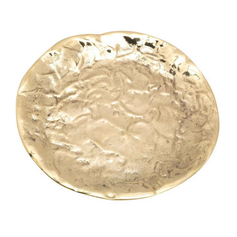 NKlaus Kerzentablett Messing Kerzenteller Gold Poliert Ø 12,5cm Unterse