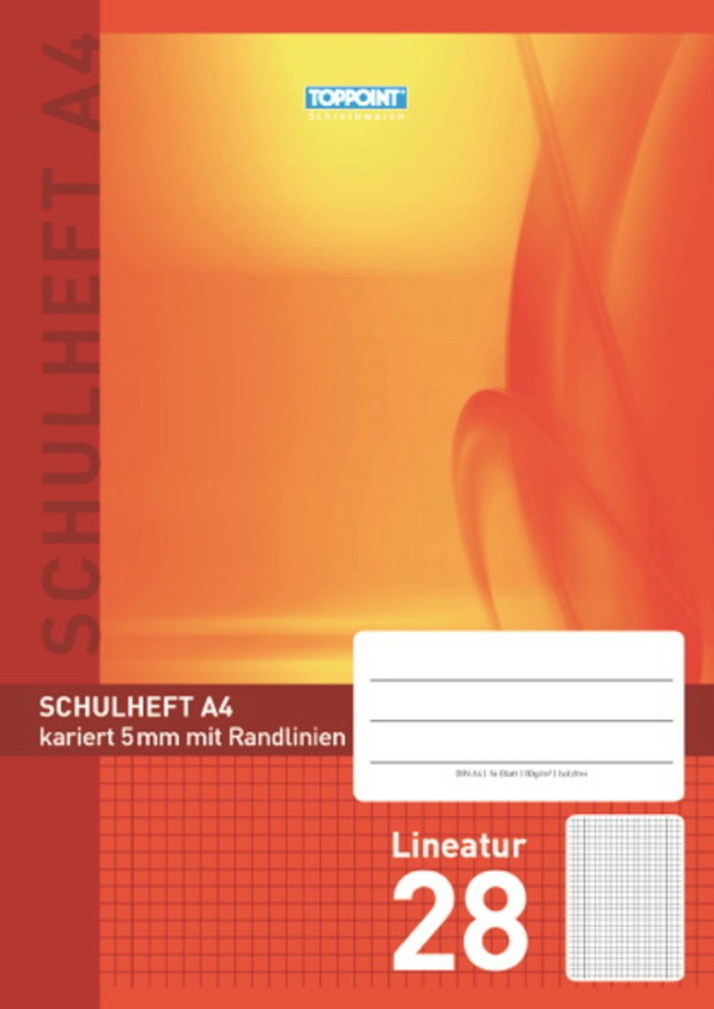 Stylex Schreibwaren Schulheft Schulheft DIN A4 Lineatur 28 kariert mit Rand