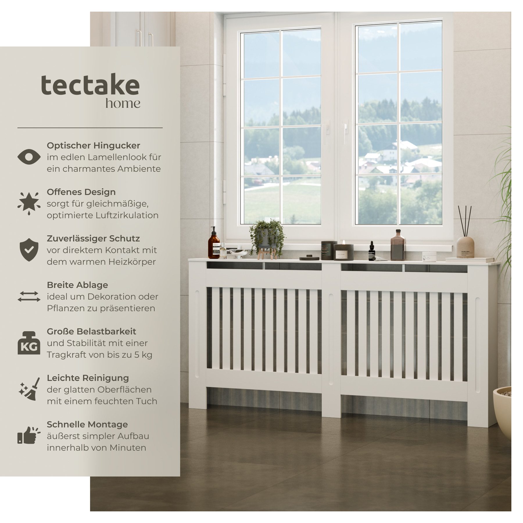tectake Heizungsverkleidung Heizkörperabdeckung, verschiedene Größen