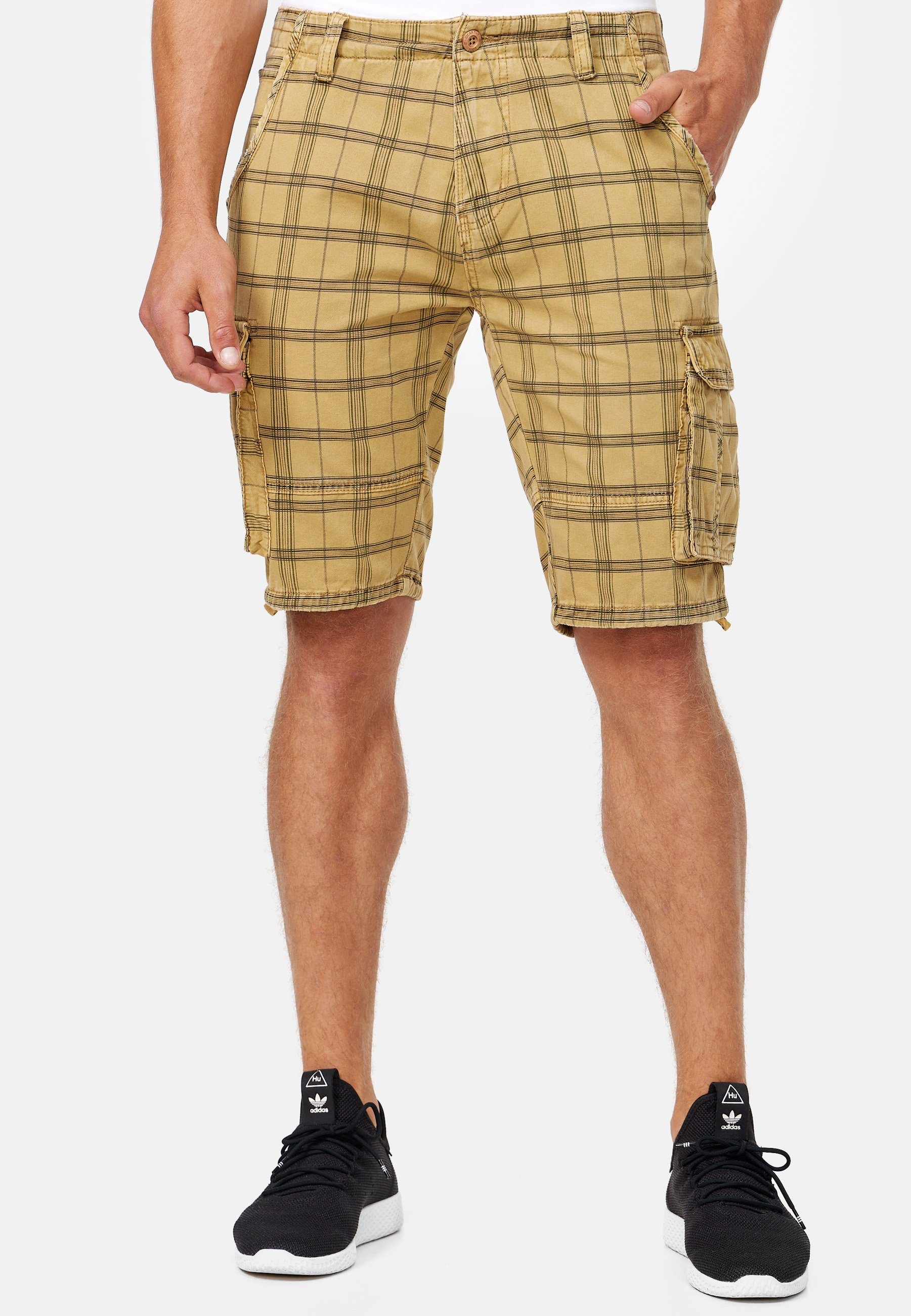 Indicode Cargoshorts Monroe Check Cargo Amber