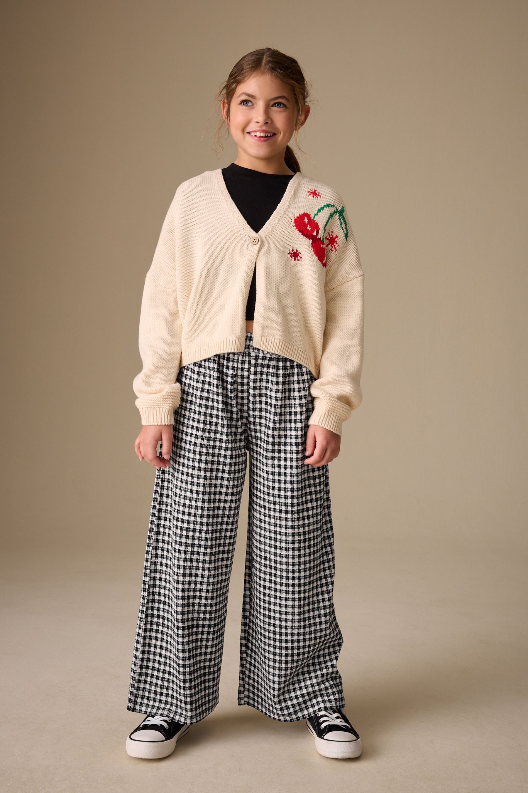 Next Palazzohose Strukturierte Hose mit weitem Bein (1-tlg)
