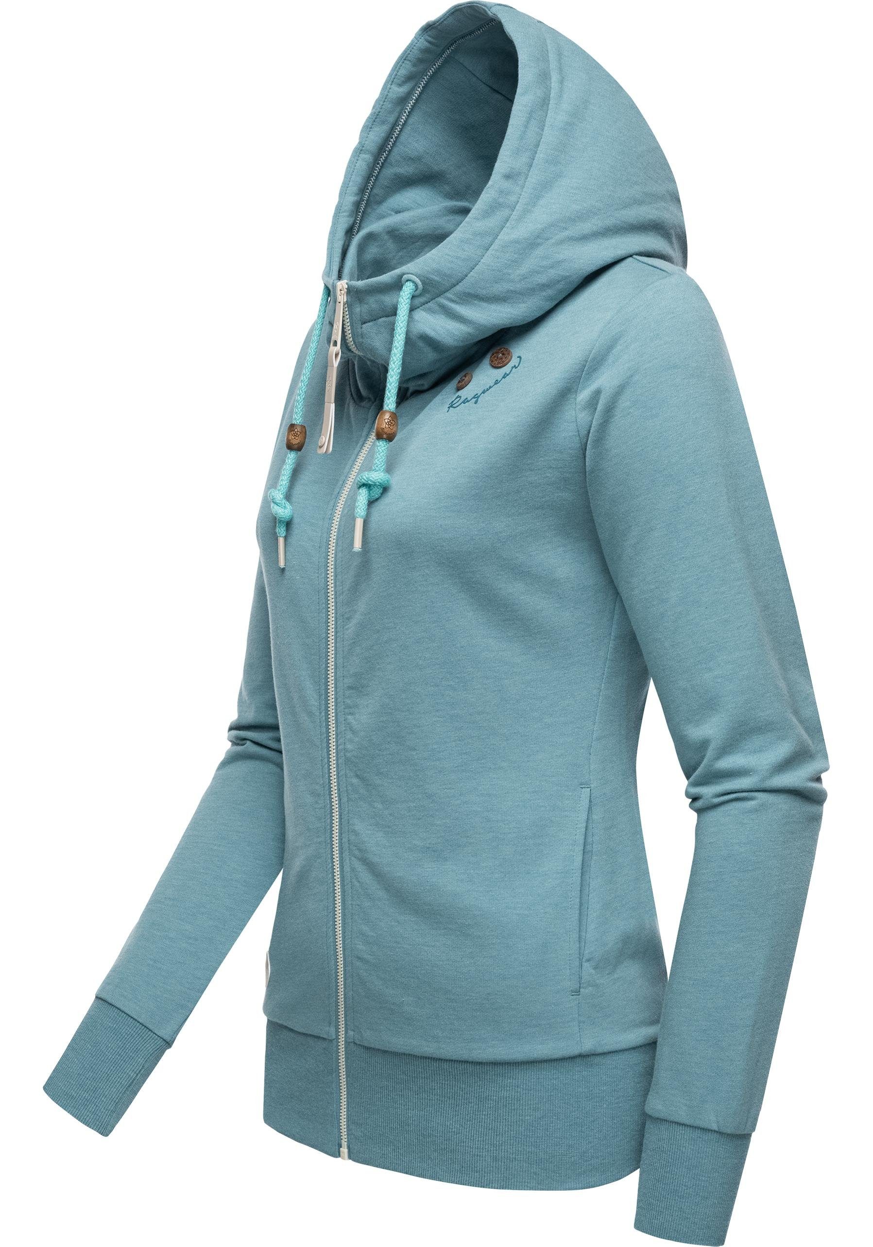 Ragwear Kapuzensweatjacke Paya Intl. sportlicher Damen Kapuzensweater mit Kordeln
